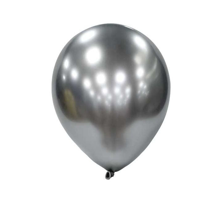 GLOBOS PAYASO Platinum Metal 11" Silver 12pk