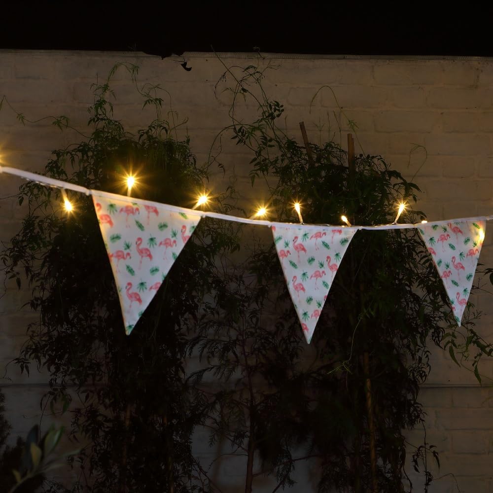 Noma 3m / 30 LED Flamingo Solar Powered Bunting