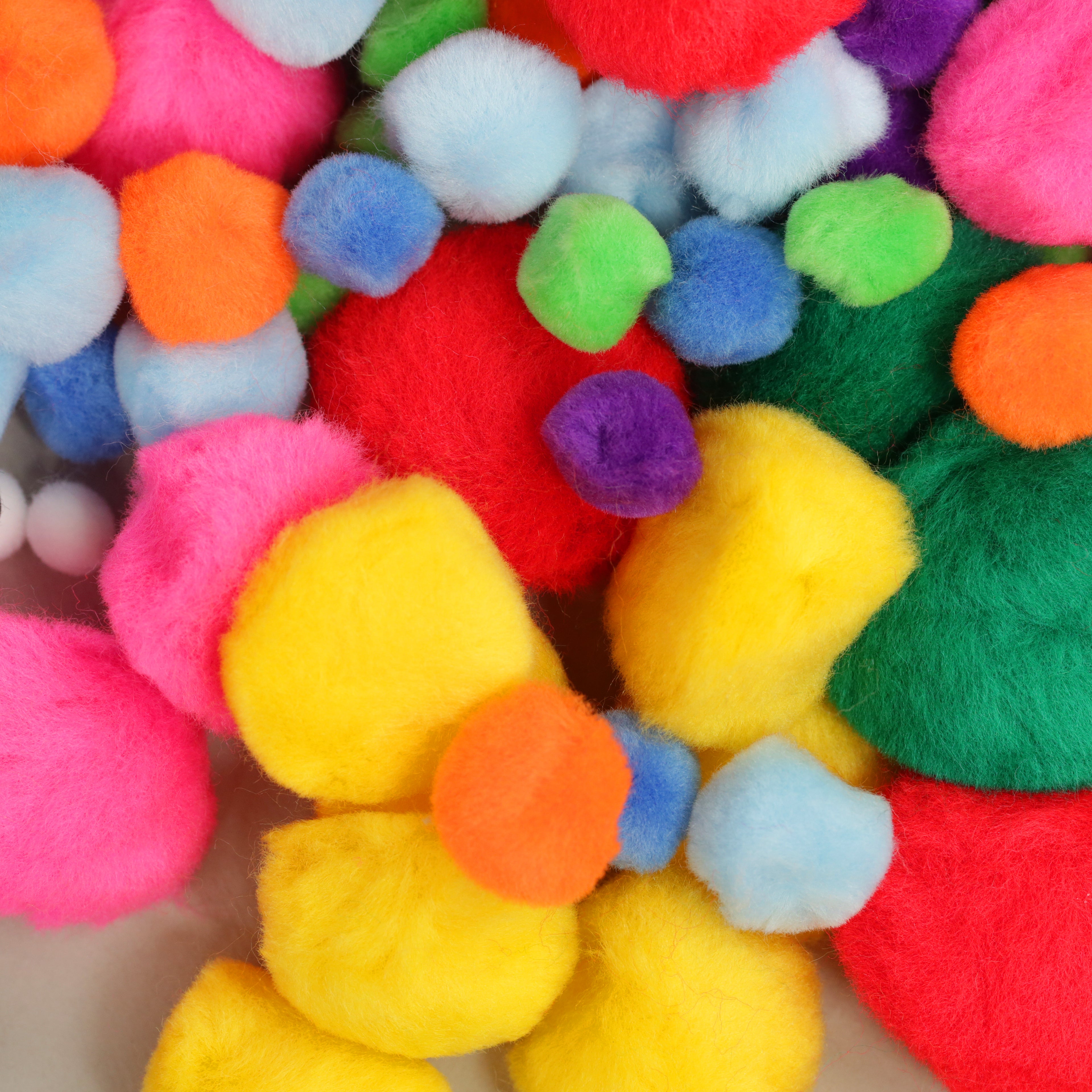 Mixed Colourful Pom Poms - Pack of 100