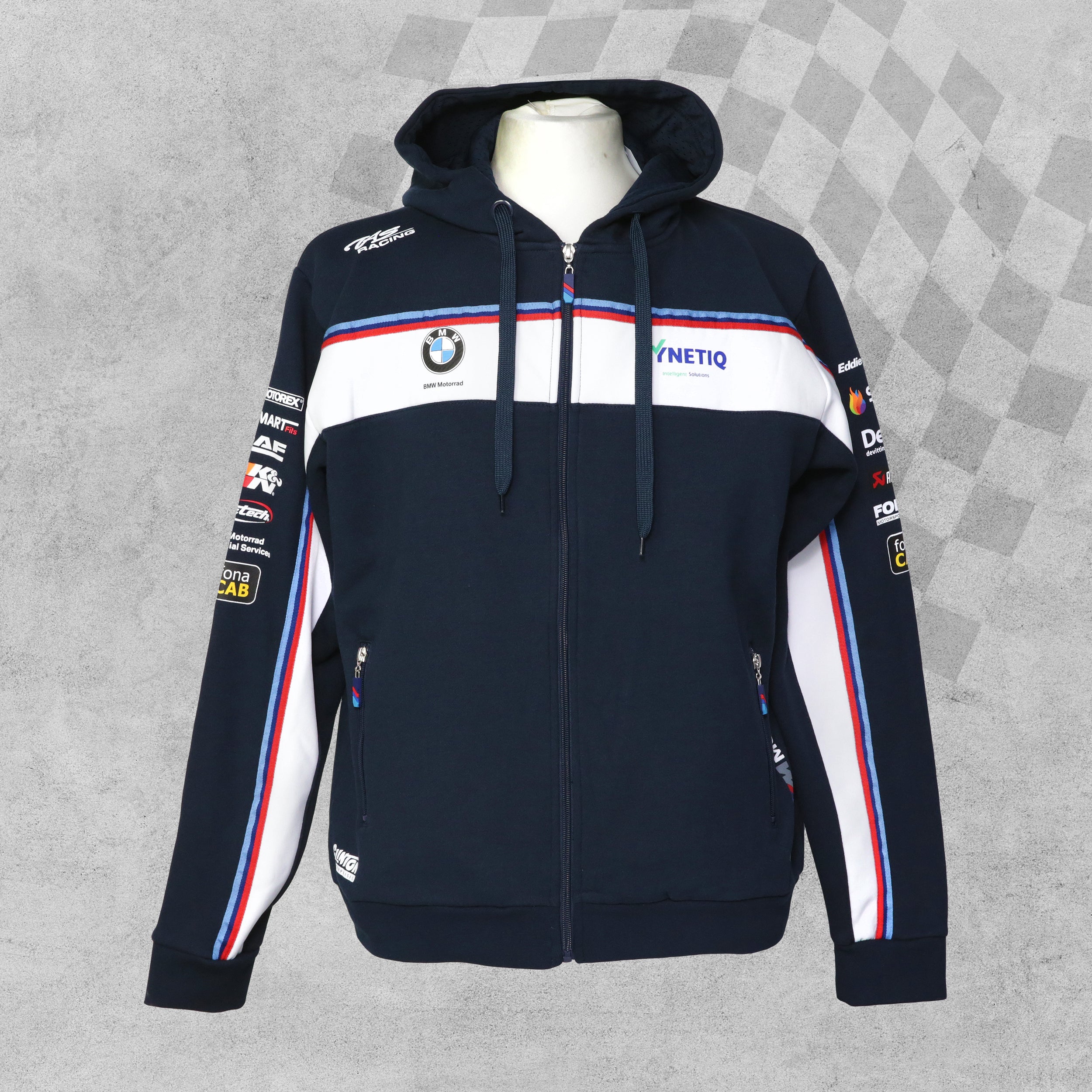 Official BMW Racing Synetiq Motorsport Sweatshirt Zip Up Hoodie