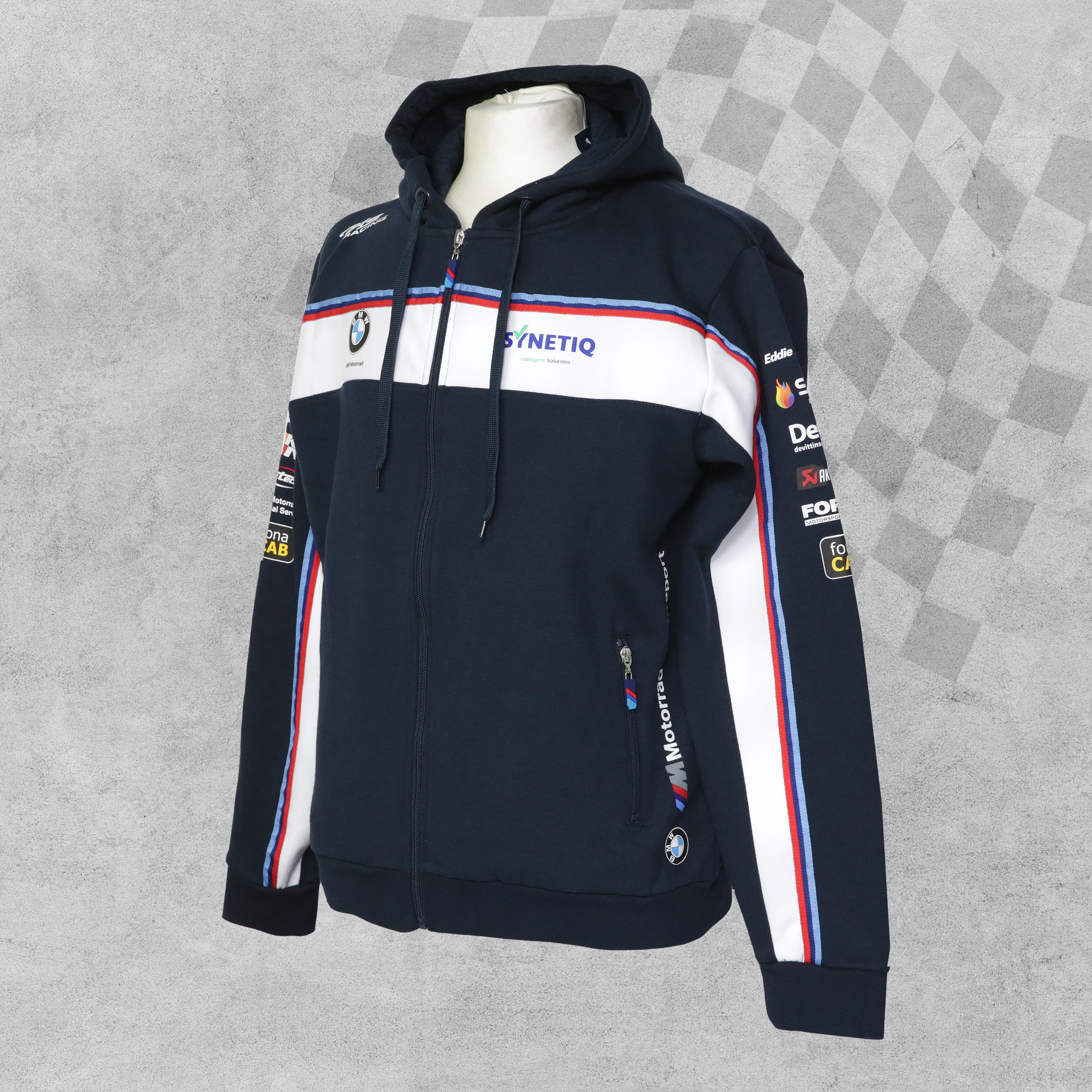 Official BMW Racing Synetiq Motorsport Sweatshirt Zip Up Hoodie