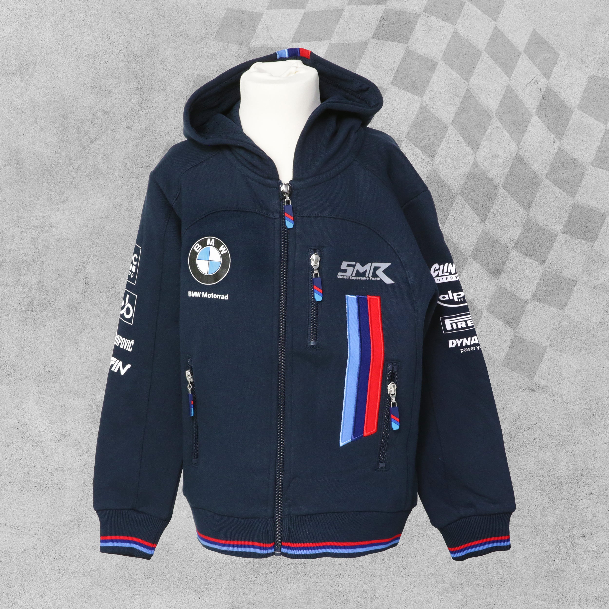 Official BMW Racing Kids Zip Up Hoodie