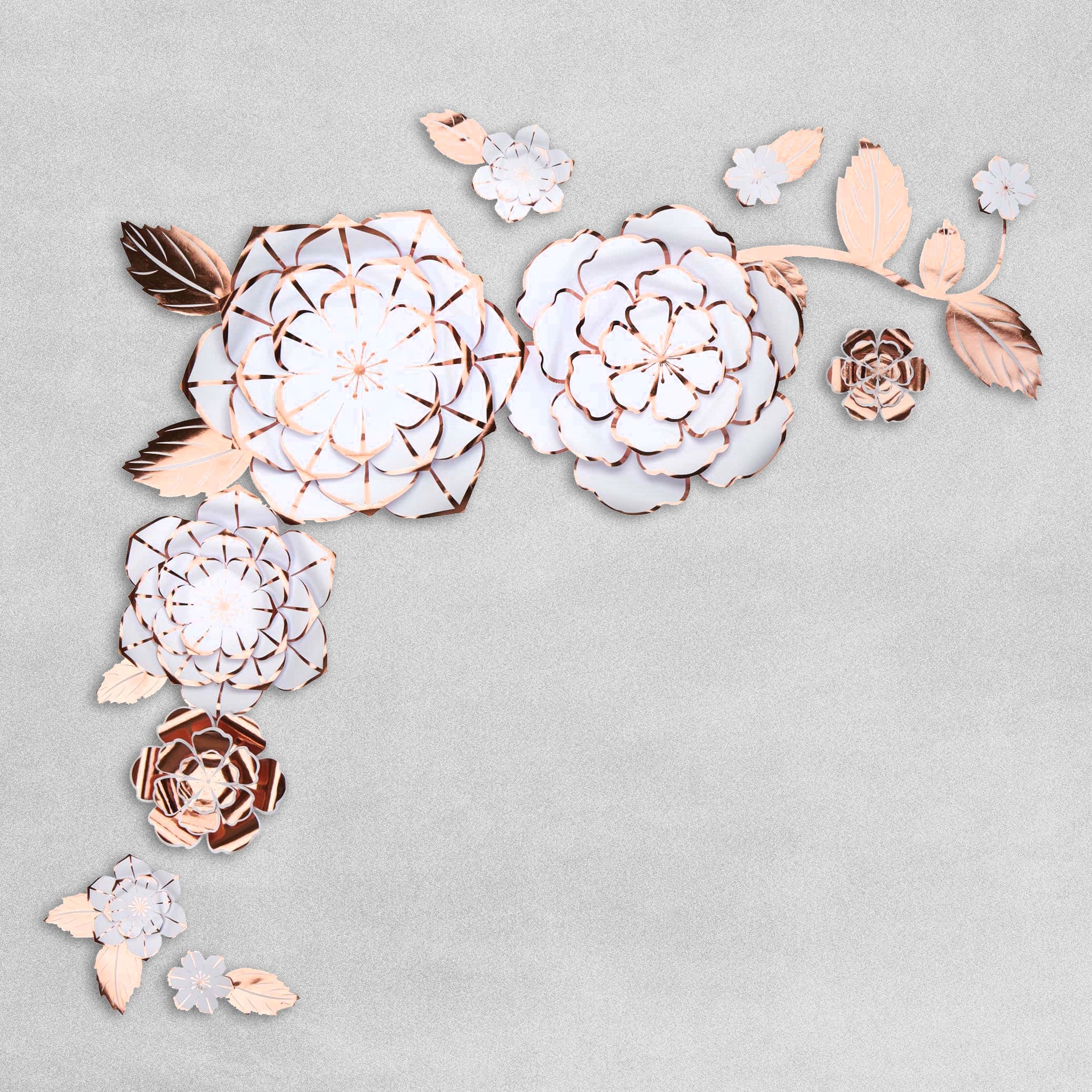 Paper Flower Decoration Wall Art Kit - Rose Gold