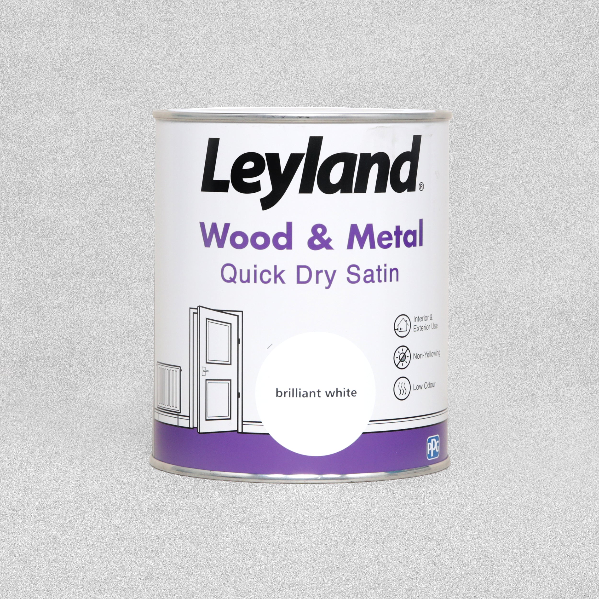 Leyland Wood and Metal Quick Dry Satin Paint 750ml - Brilliant White