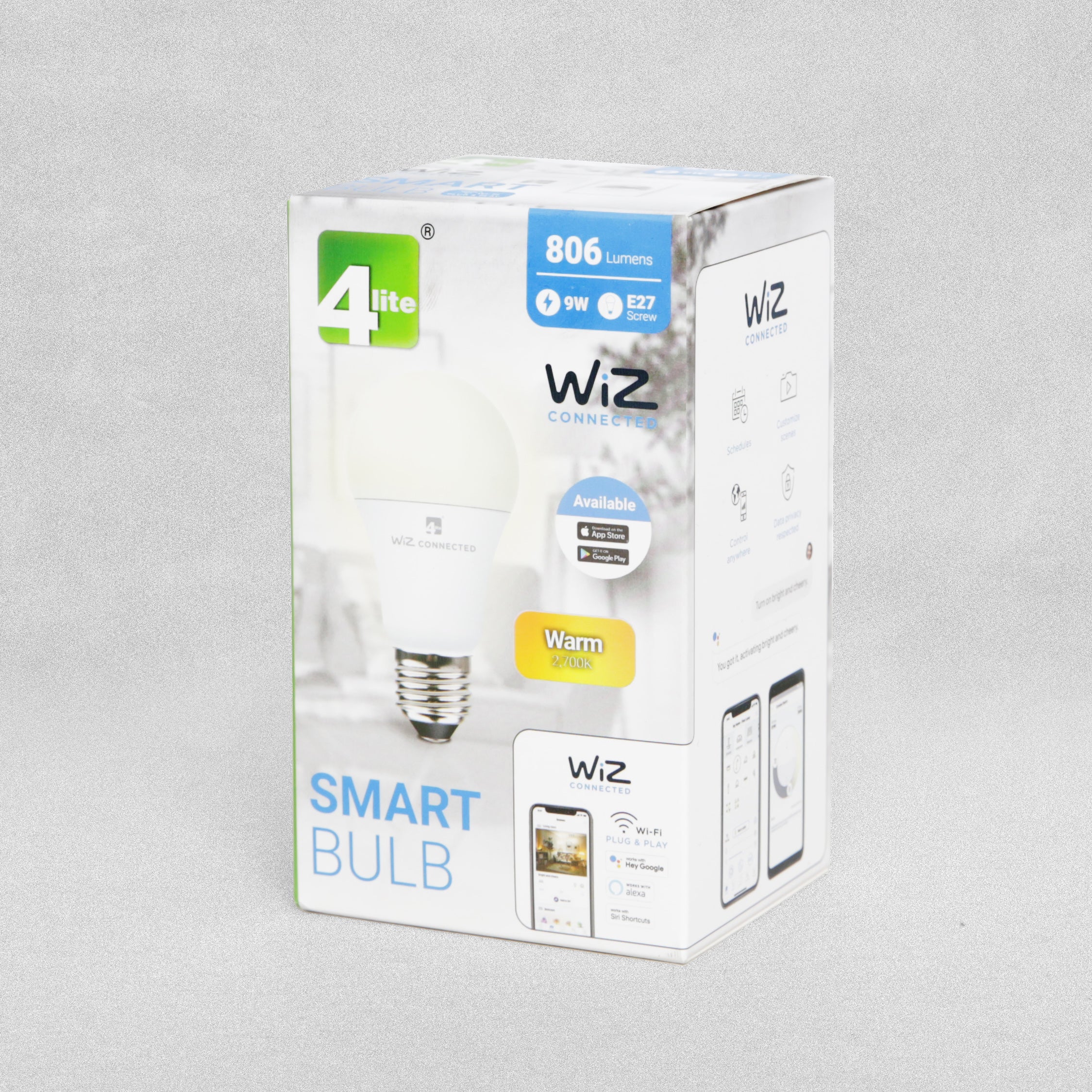 4lite Wiz LED E27 Smart Wi-Fi 9W 806LM Light Bulb