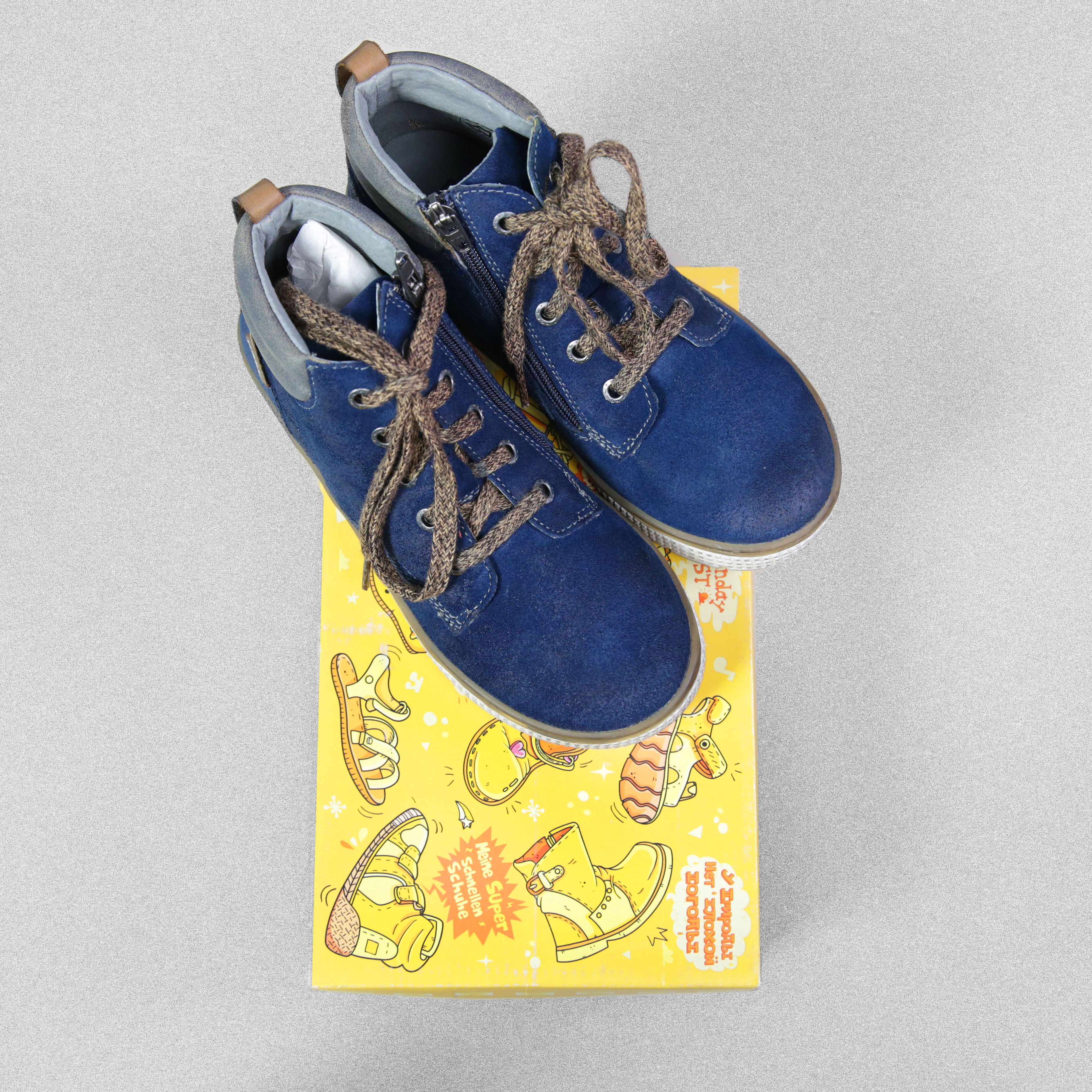 Noel Boys Blue Suede Boots UK 2.5 / EUR 35