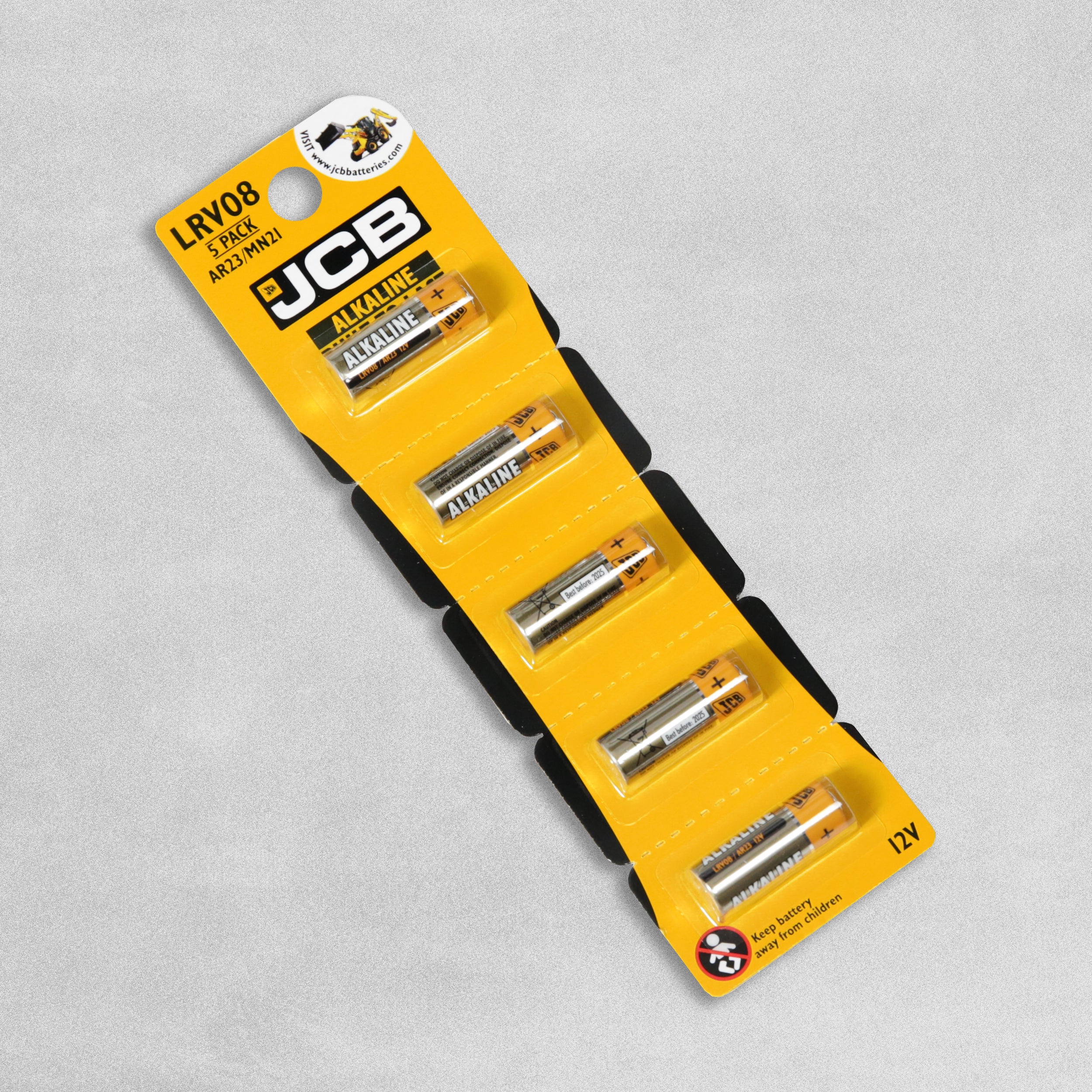 JCB Alkaline LRV08 Batteries - Pack of 5