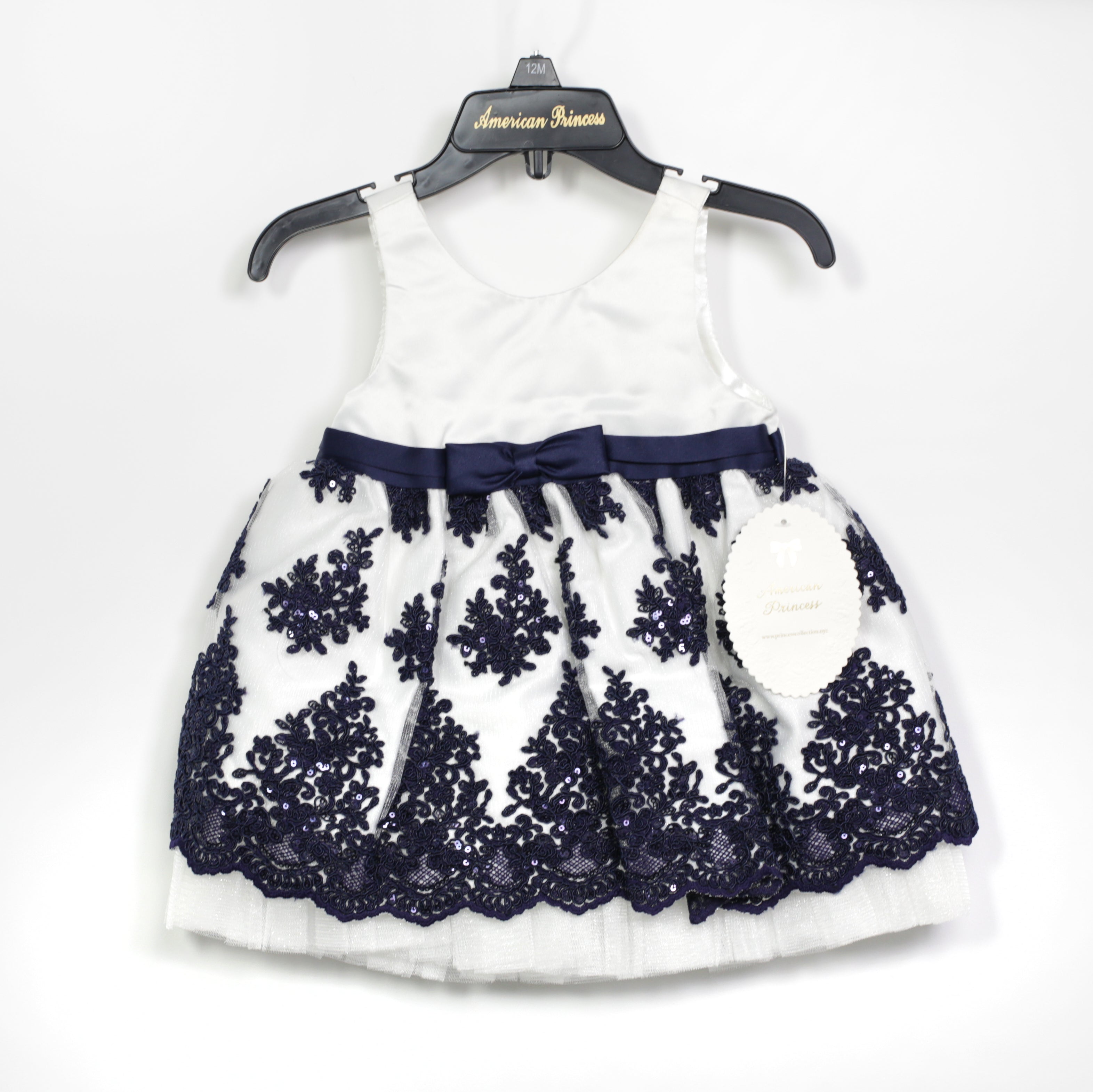 American Princess Dress - Blue Lace Decoration & Bow