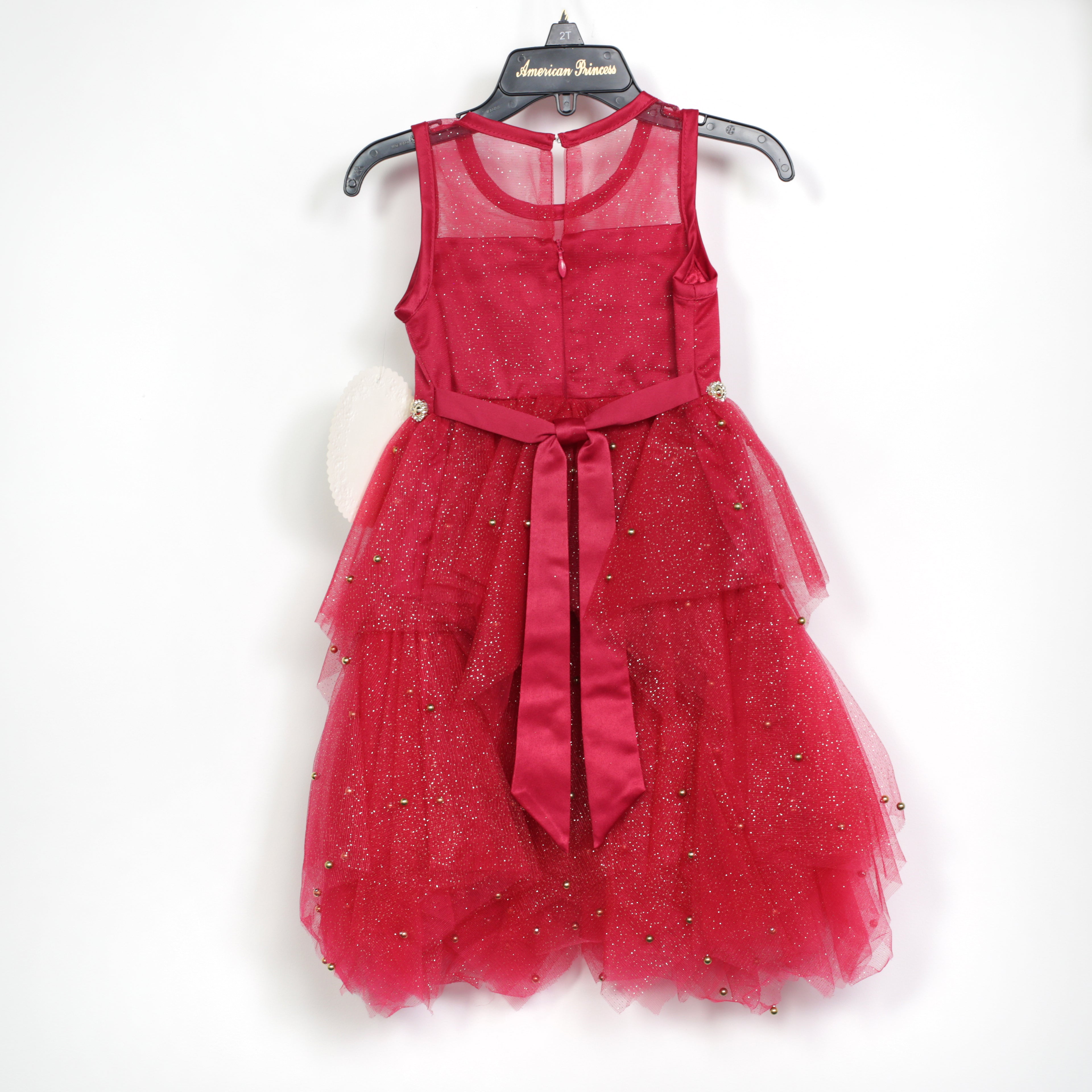 American Princess Red Dress - Gold Sparkles & Embellishments