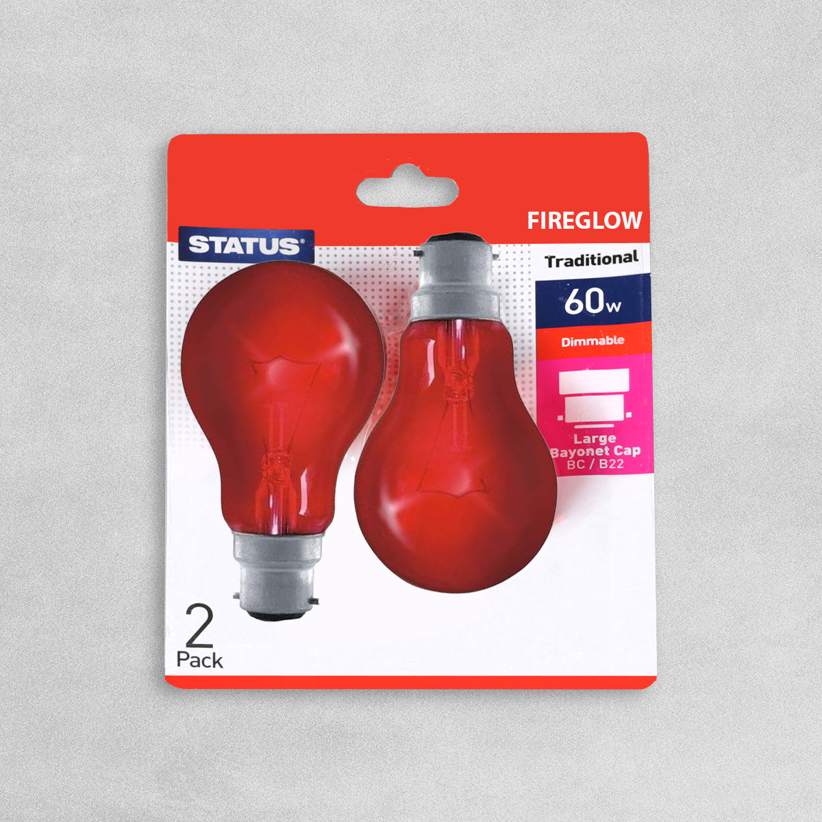 Status Traditional Fireglow Bulb Bayonet Cap BC/ B22 60w