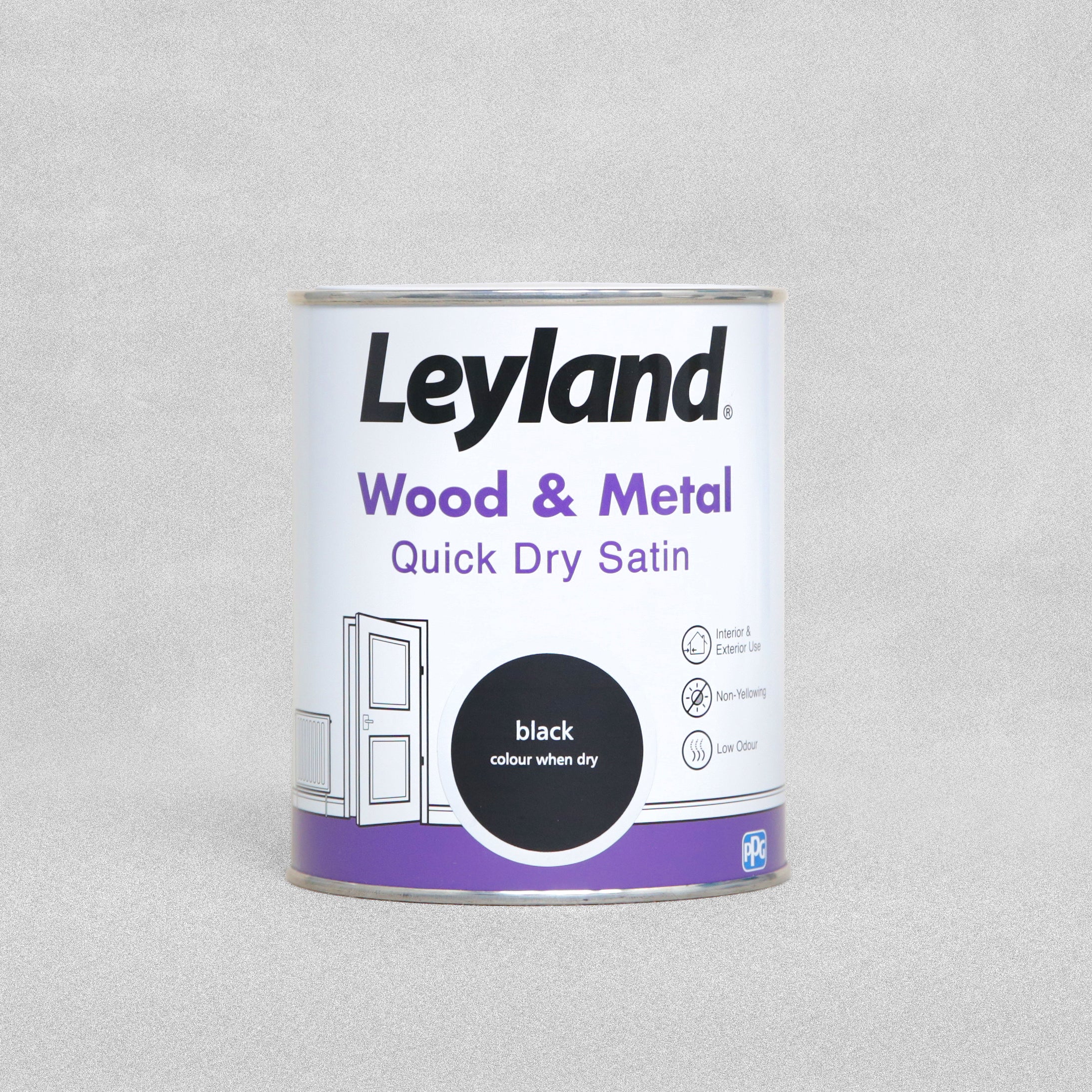 Leyland Wood and Metal Quick Dry Satin Paint 750ml - Black