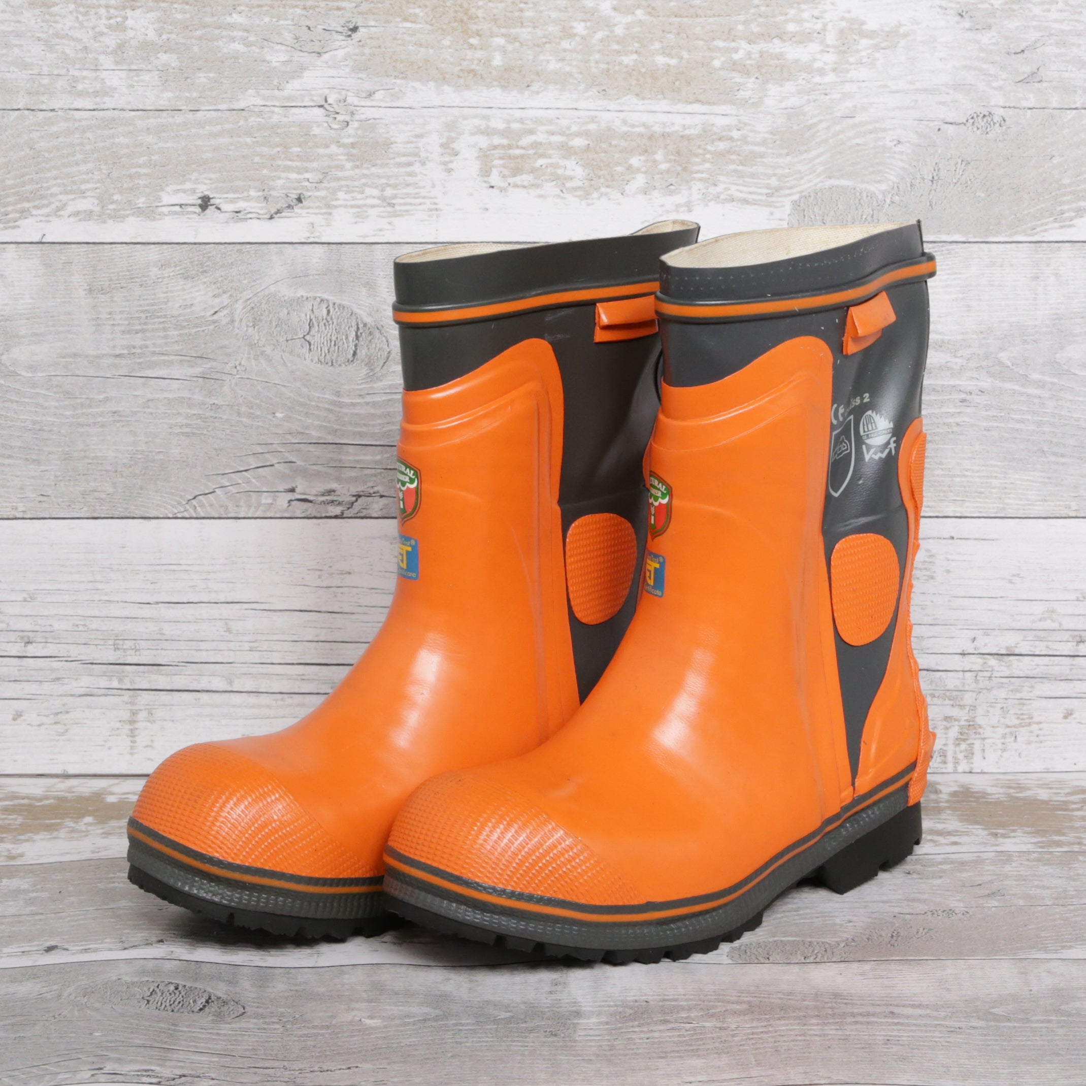 De-Branded Steel Toe Cap Chainsaw Class 2 Wellington Boots UK6.5