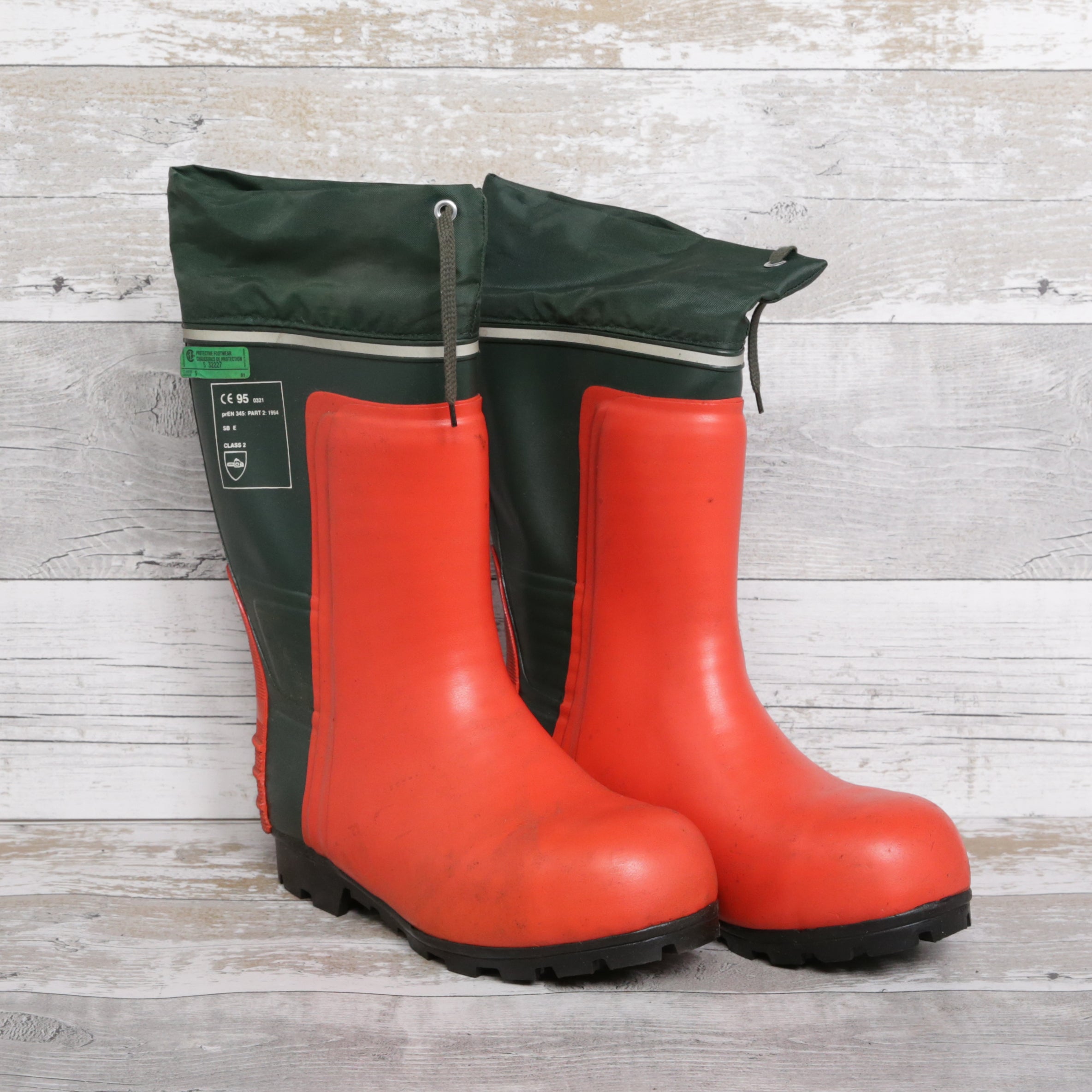 De-Branded Steel Toe Cap Chainsaw Class 2 Wellington Boots UK5.5