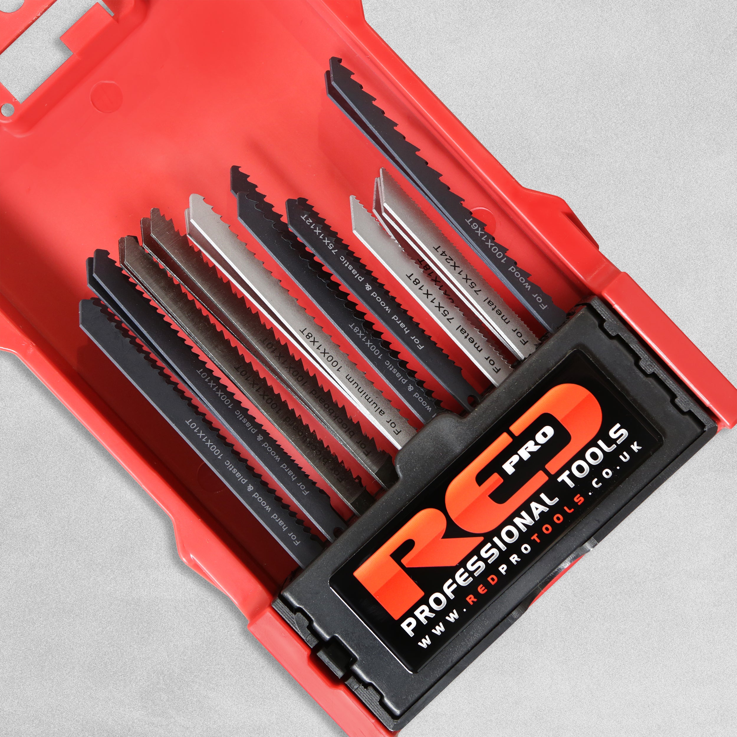 Red Pro High Speed Steel U-Shank Jigsaw Blade Set - 20 Pieces