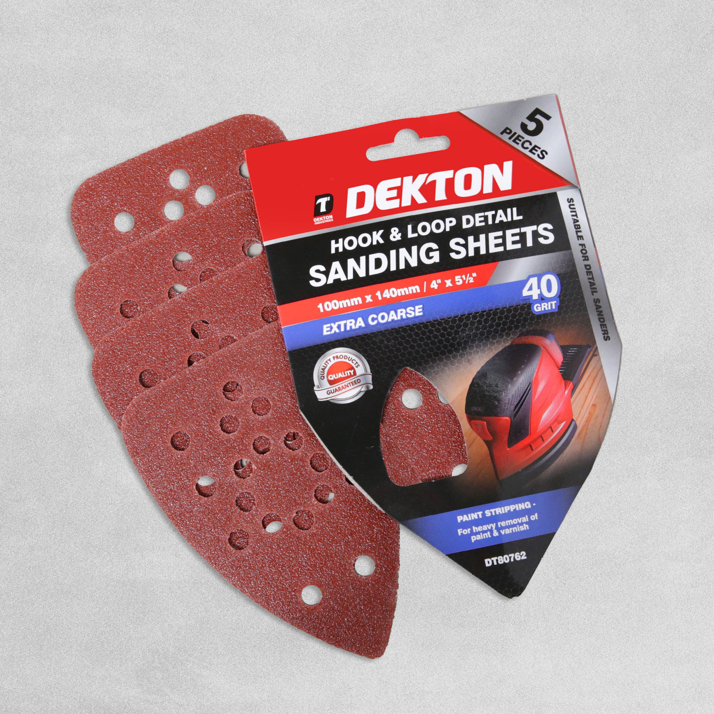 Dekton Hook & Loop Detail Sanding Pads - Extra Coarse