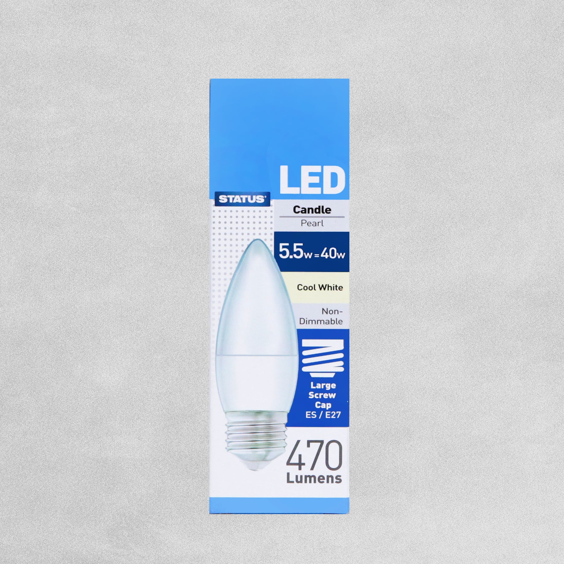 Status LED Candle Pearl E27/ES 5w=40w Bulb - Cool White