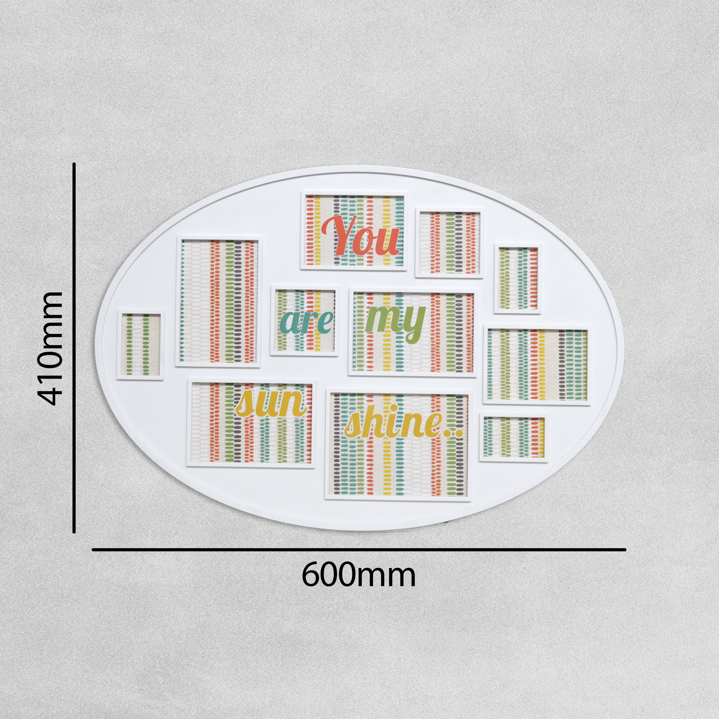 Plastic Oval Picture Frame - White