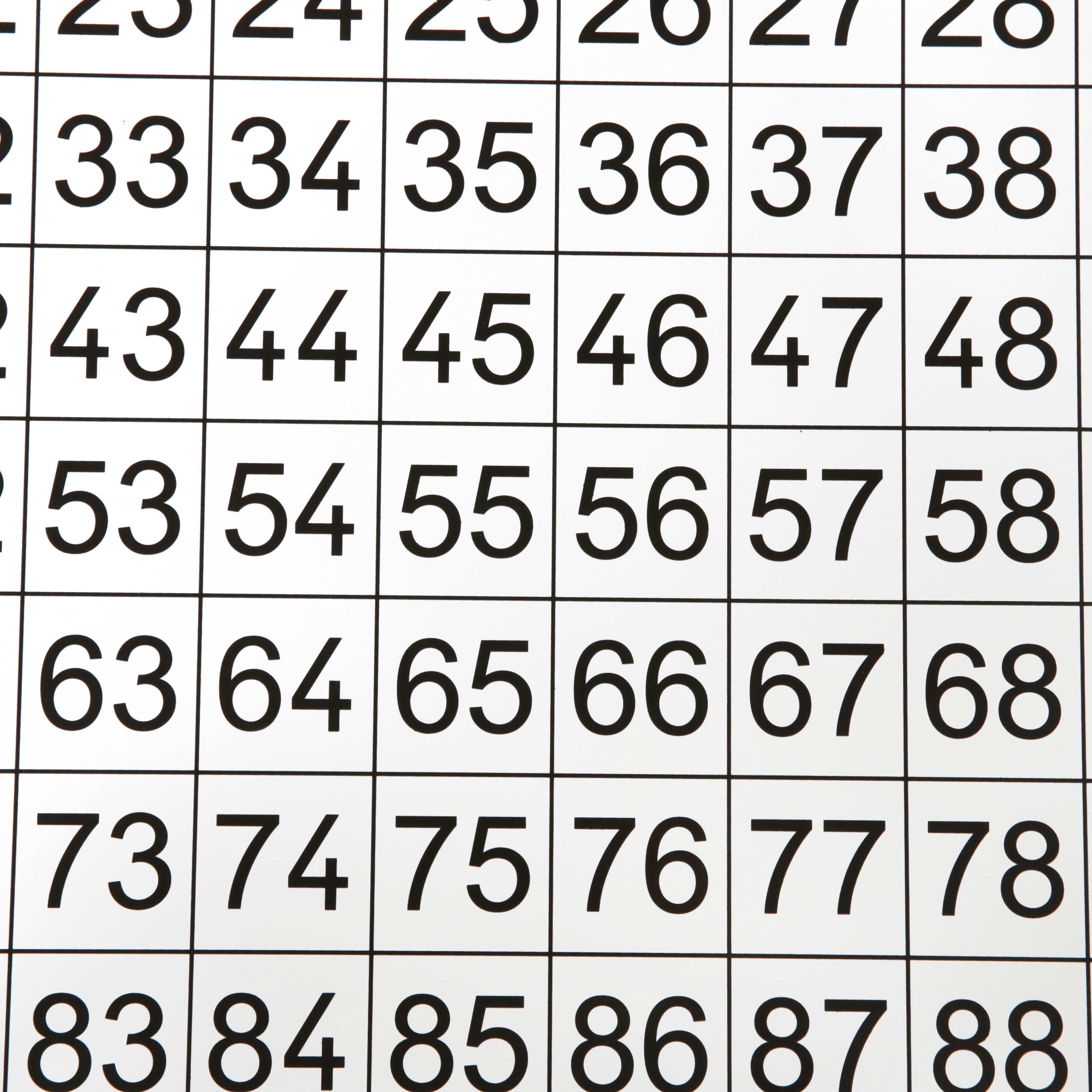 Large White Number Grid