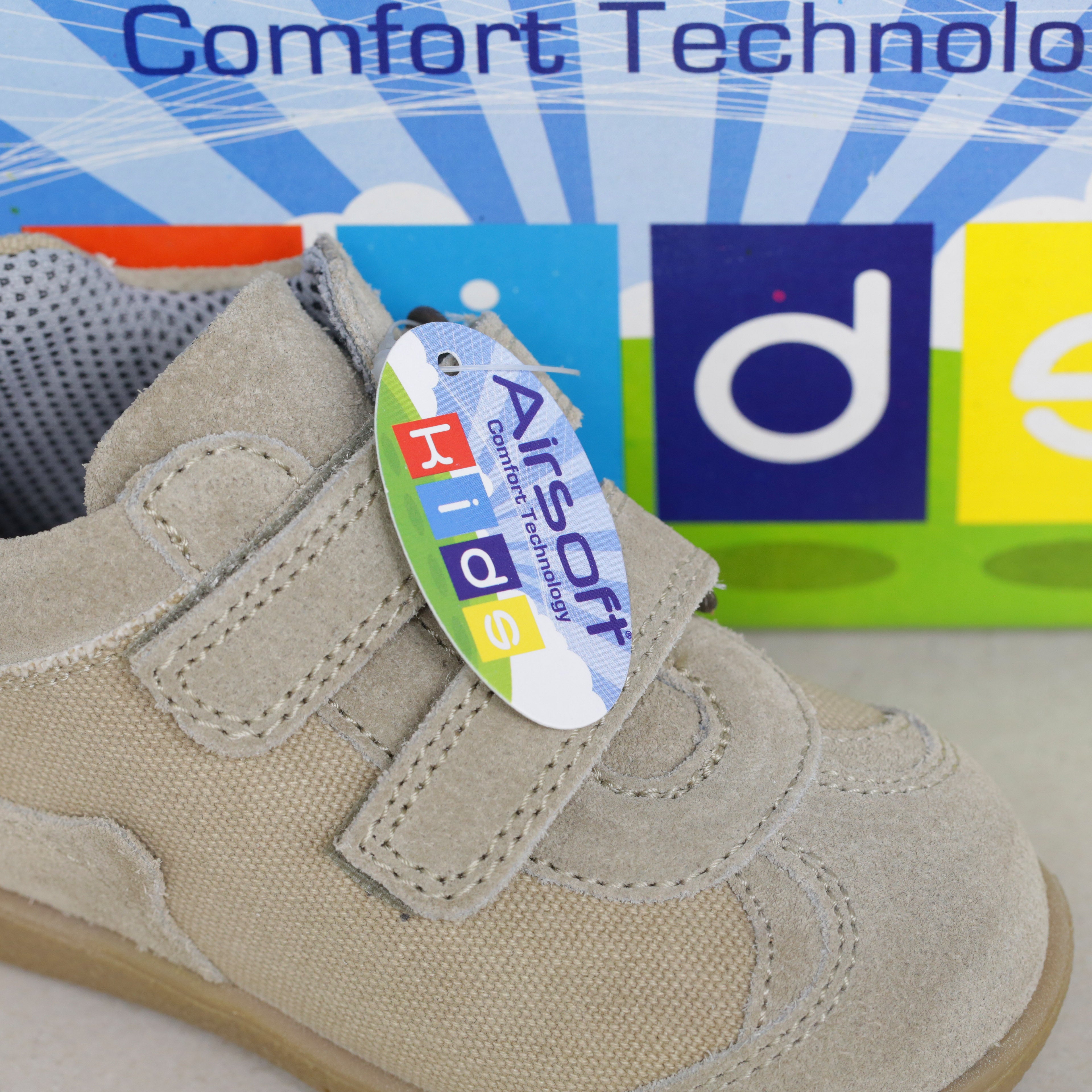 Airsoft Double Velcro Suede and Canvas Shoes - UK Child Size 6 / EU 23