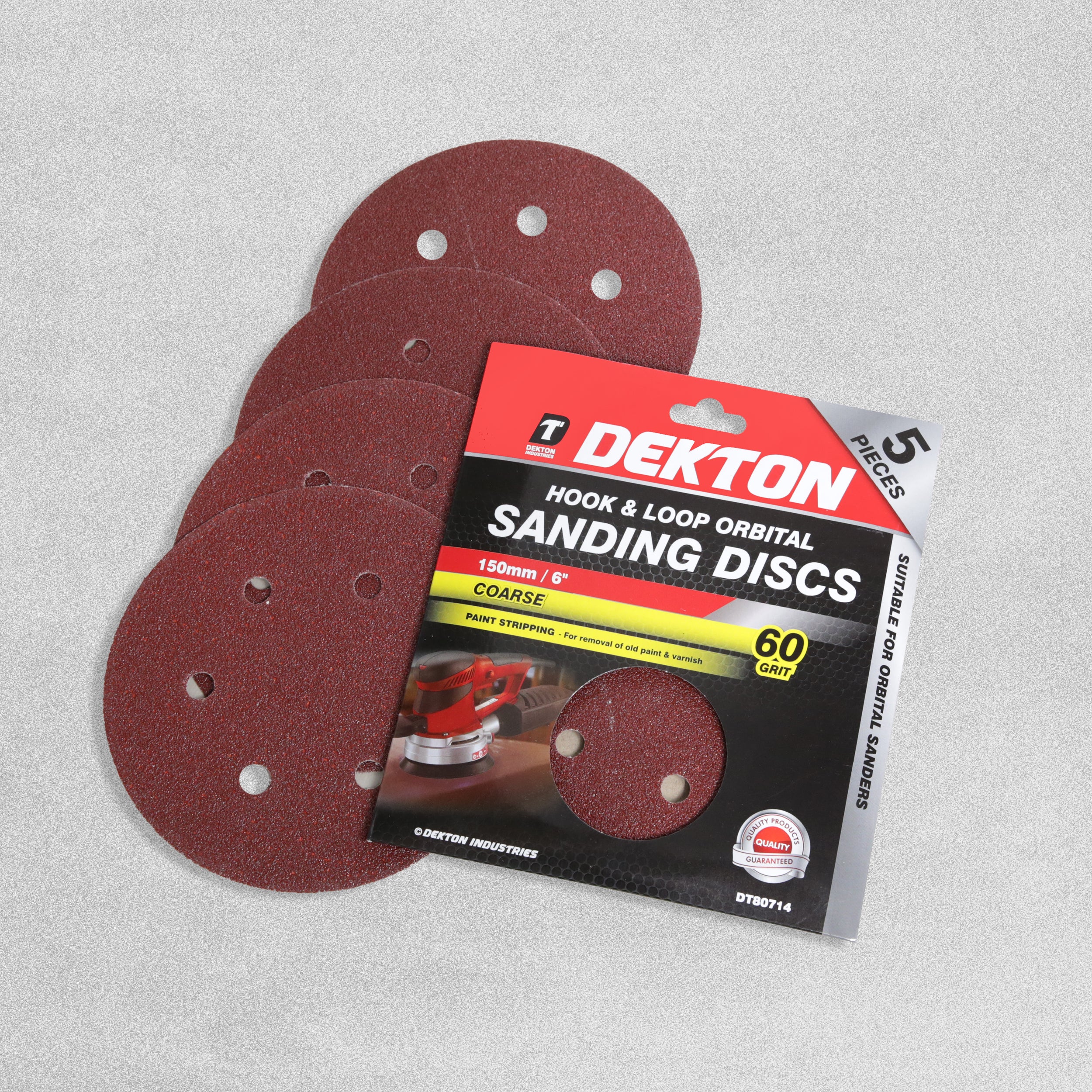 Dekton Hook & Loop Orbital Sanding Disks 150mm - Coarse 60 Grit