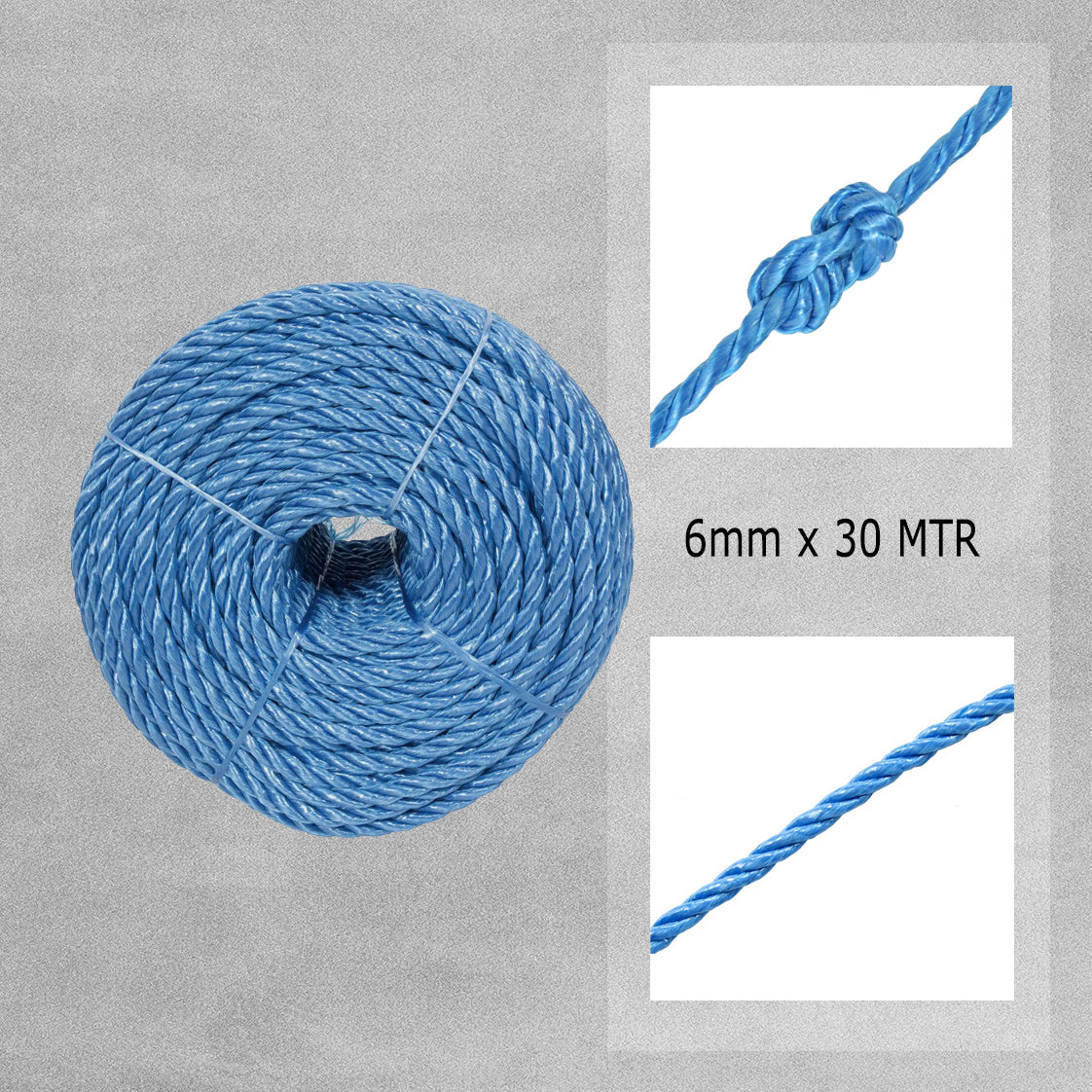 DIVCHI Polypropylene Blue Rope 6mm x 30m