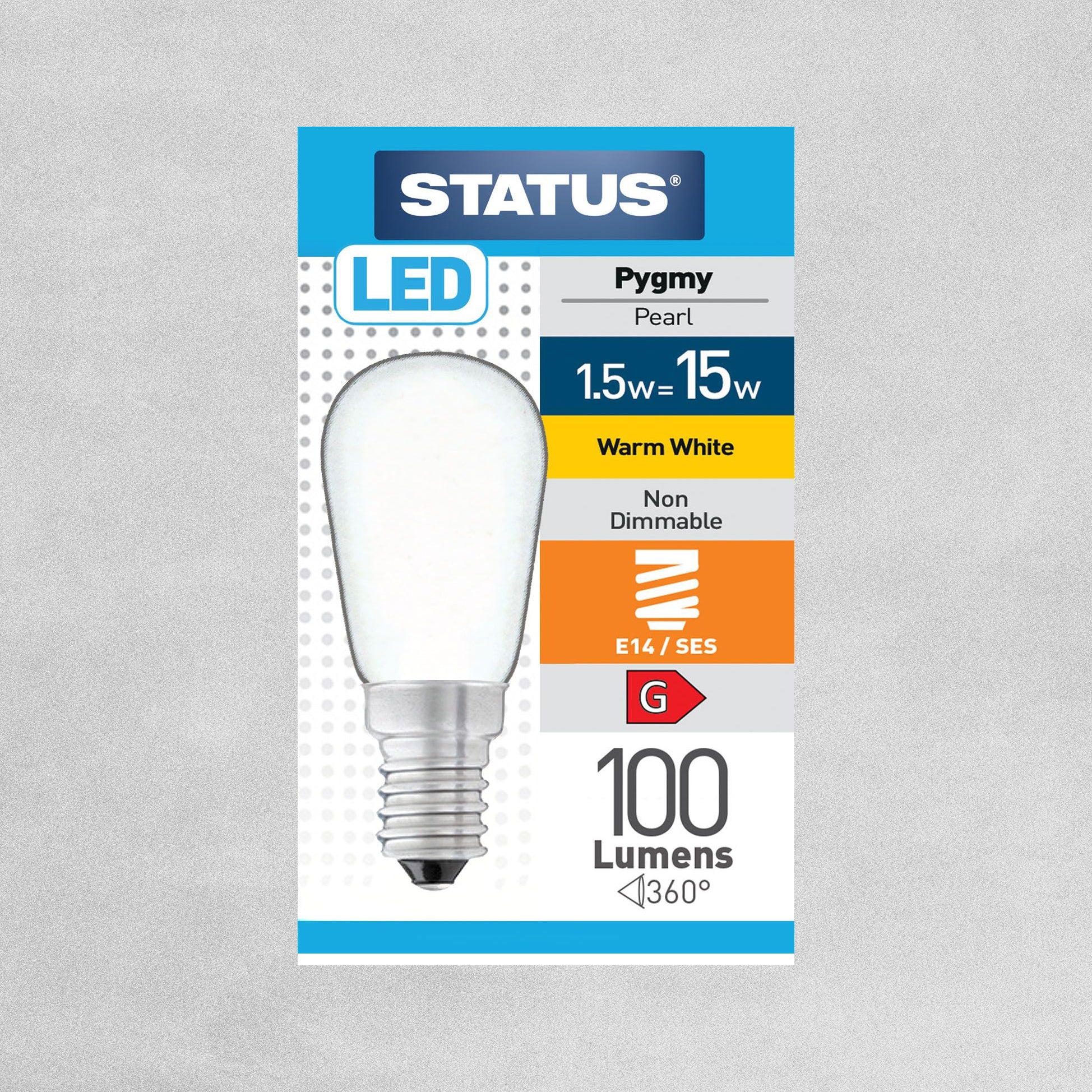 Status LED Pygmy Pearl Bulb E14/SES 1.5w=15w - Warm White