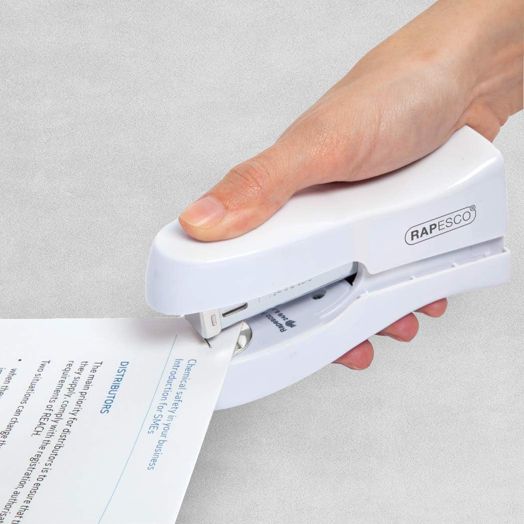 Rapesco Stand Up Space-Saving Stapler - White