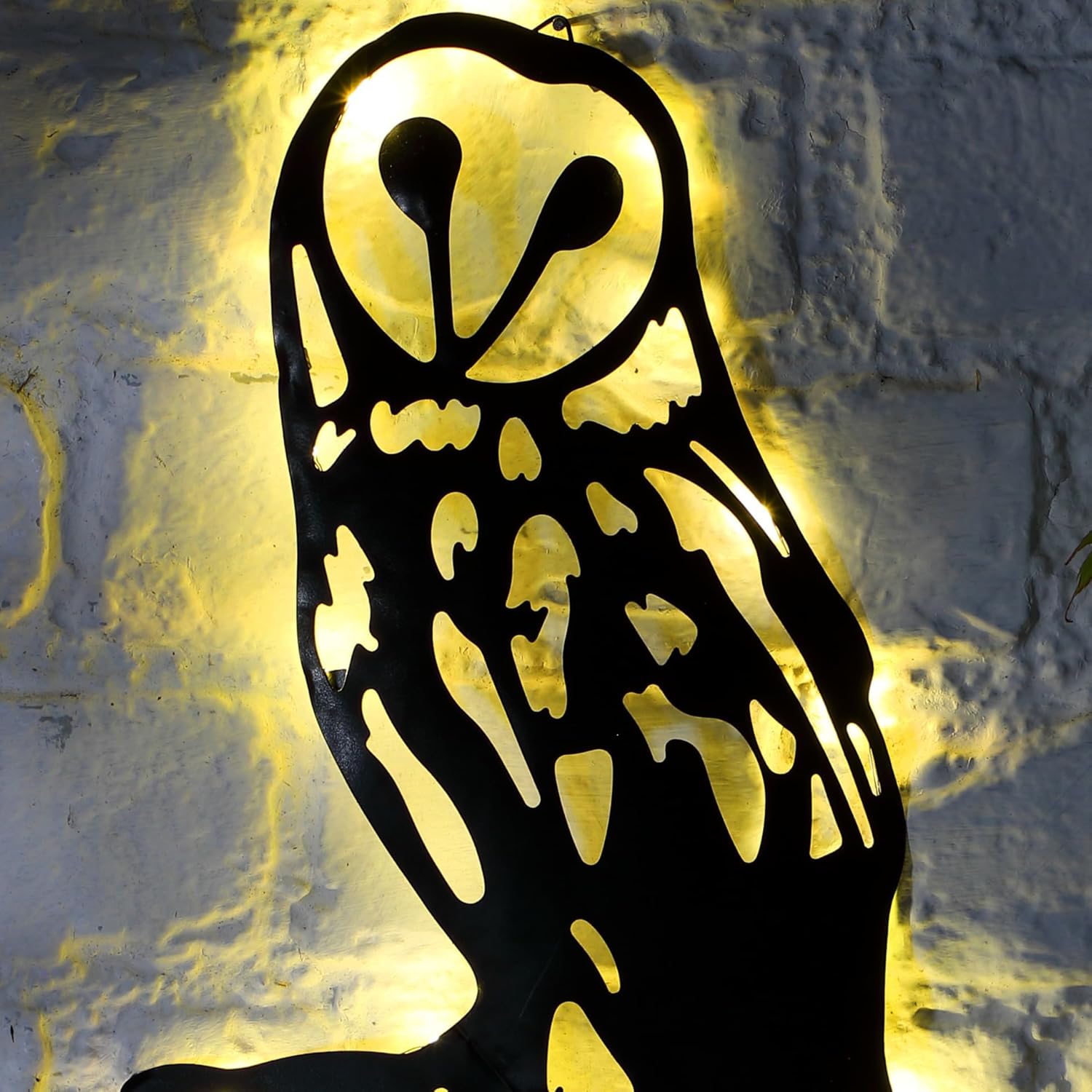 Noma Solar 36cm Metal Barn Owl Garden Wall Light