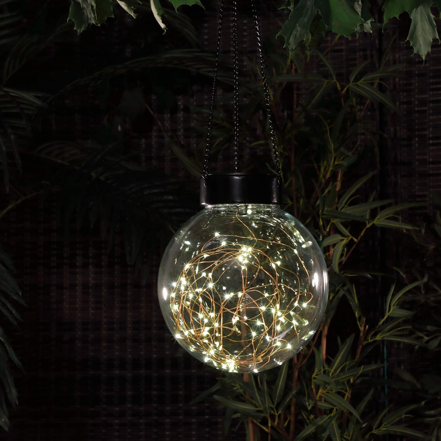 Noma Solar Powered Hanging Fine Wire Glass Ball Light