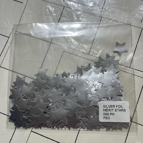 Silver Foil Merit Stars - 500pcs