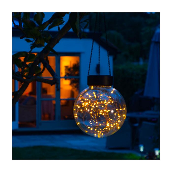 Noma Solar Powered Hanging Fine Wire Glass Ball Light