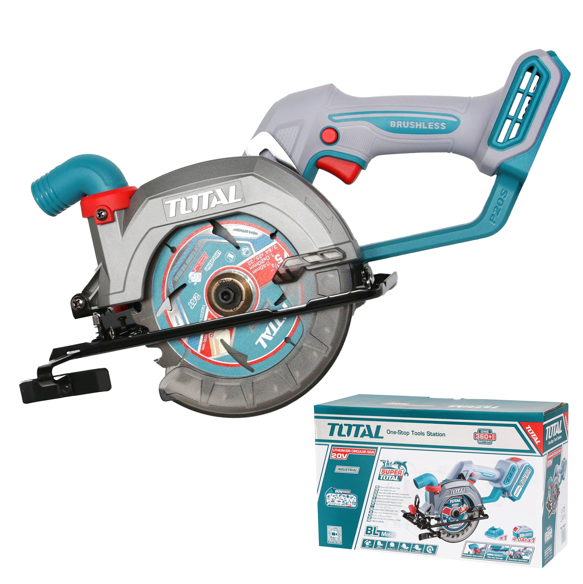 Total Li-Ion 20V Circular Saw 140mm - (Battery Not Included) - TSLI1402