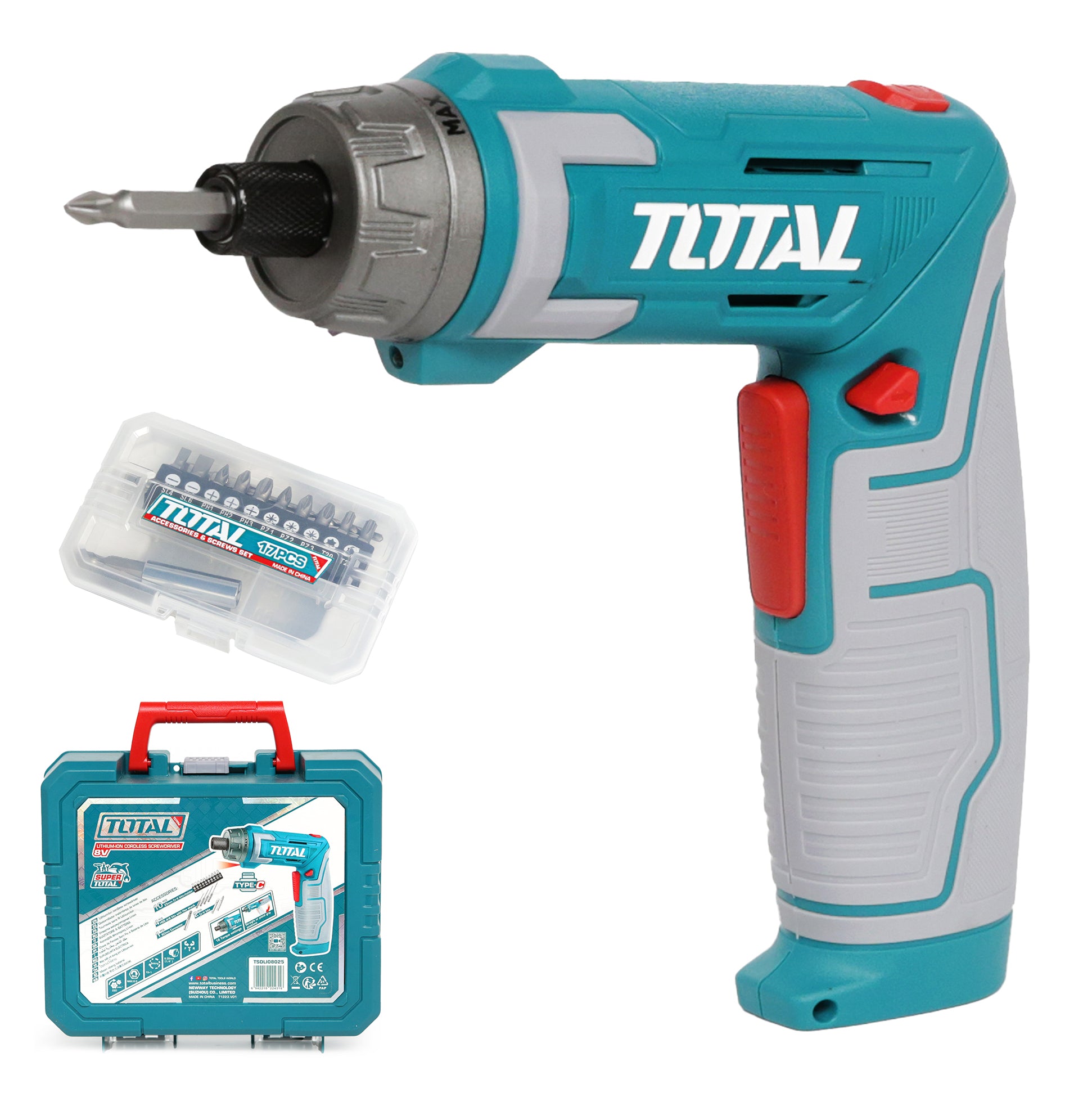 Total Li-Ion Cordless Screwdriver 8V (Internal Battery Included) - TSDLI08025