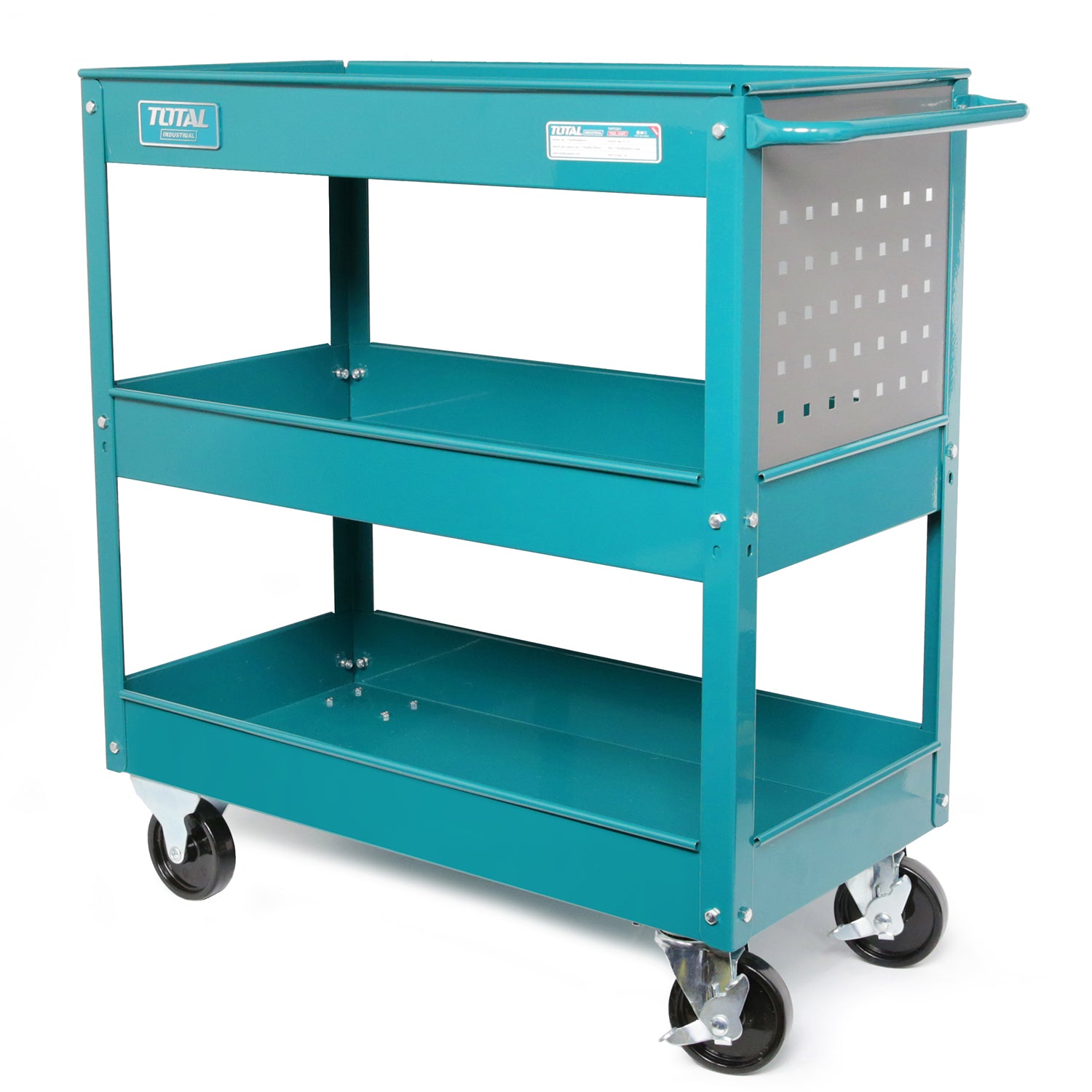 Total Mobile 3 Tray Tool Storage Cart Utility Trolley Organizer - THPTC301