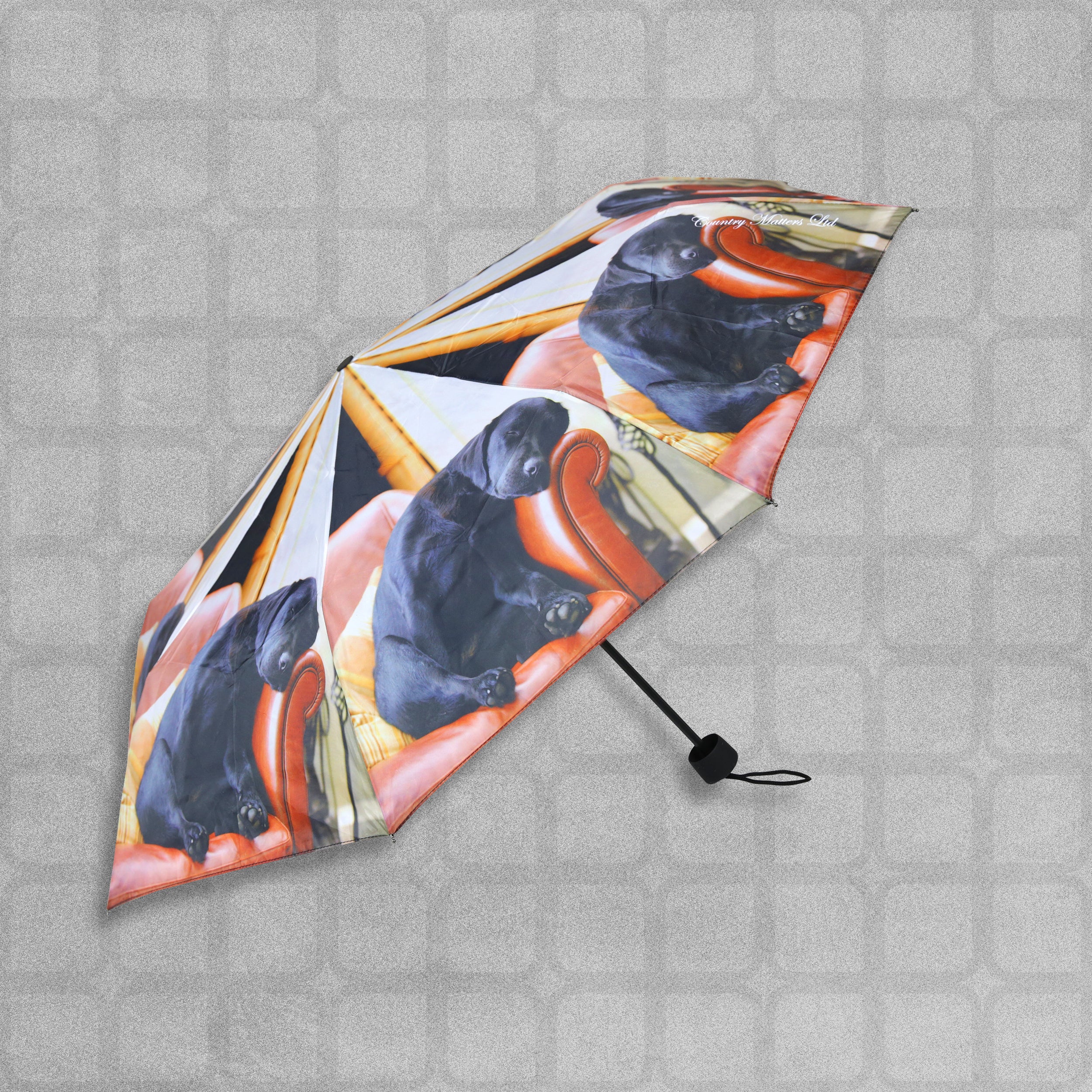 Country Matters Telescopic and Folding Umbrella - 'Sleeping Labrador Puppy'