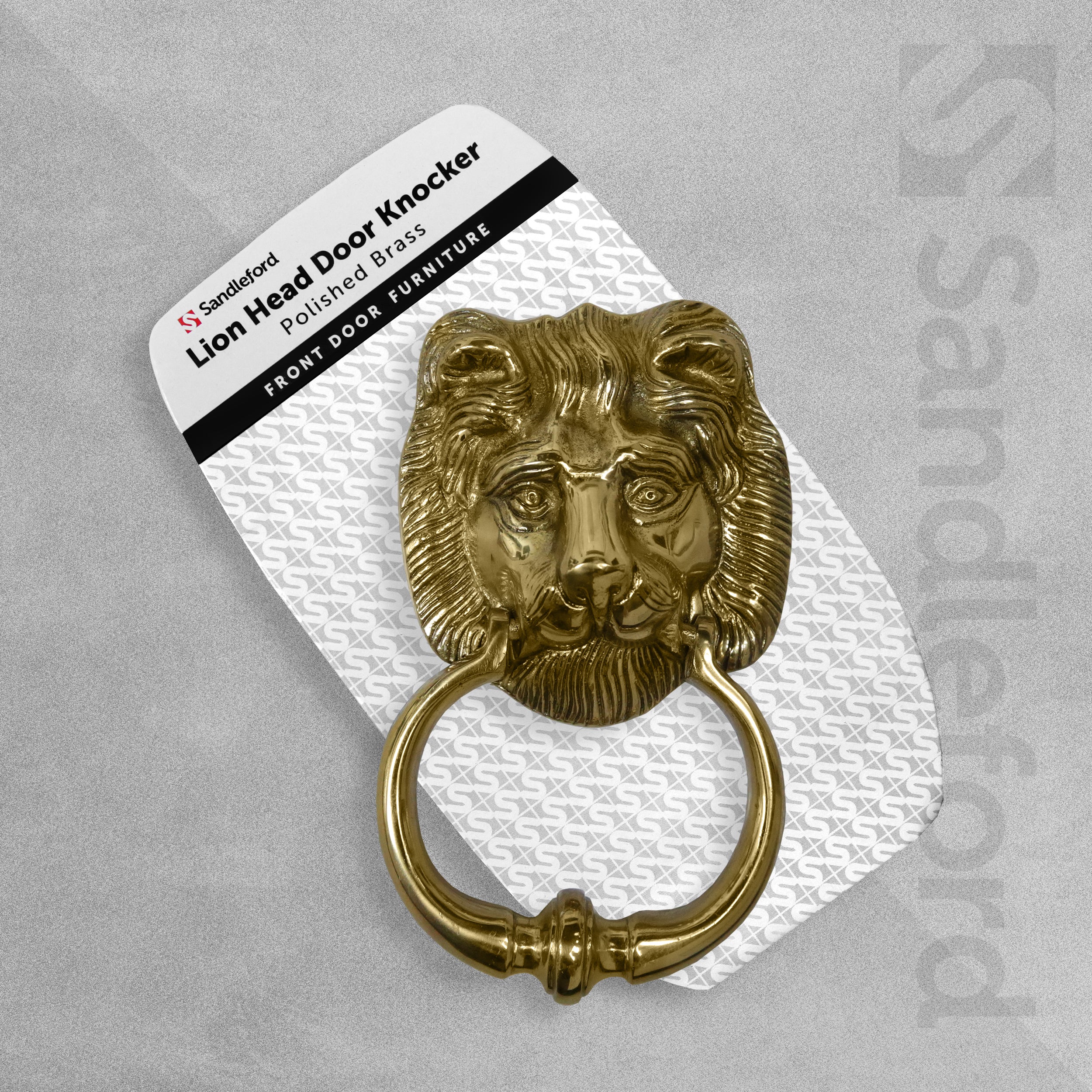 Sandleford - Lion Head Polished Brass Door Knocker