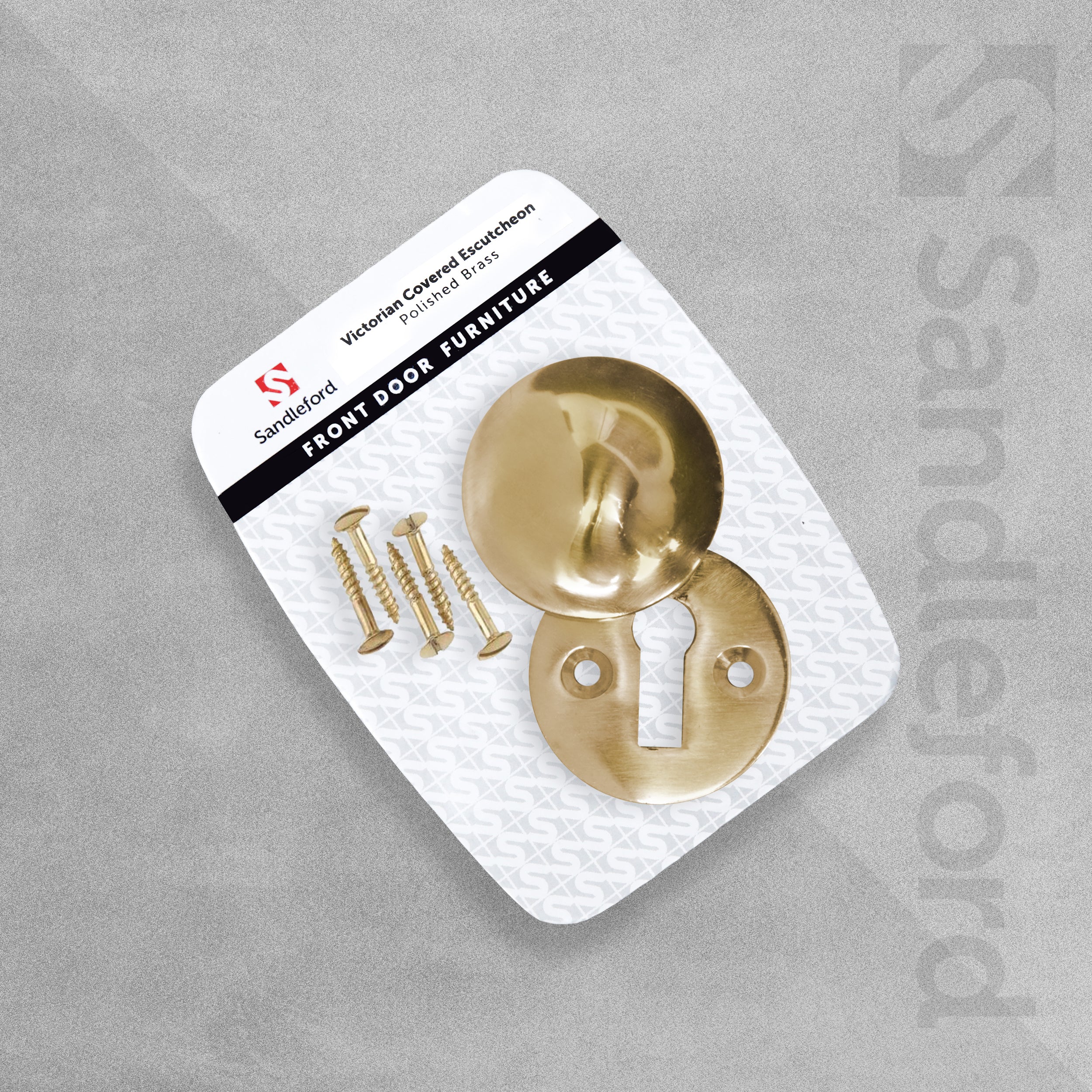 Sandleford - Victorian Covered Keyhole Escutcheon Polished Brass 40mm