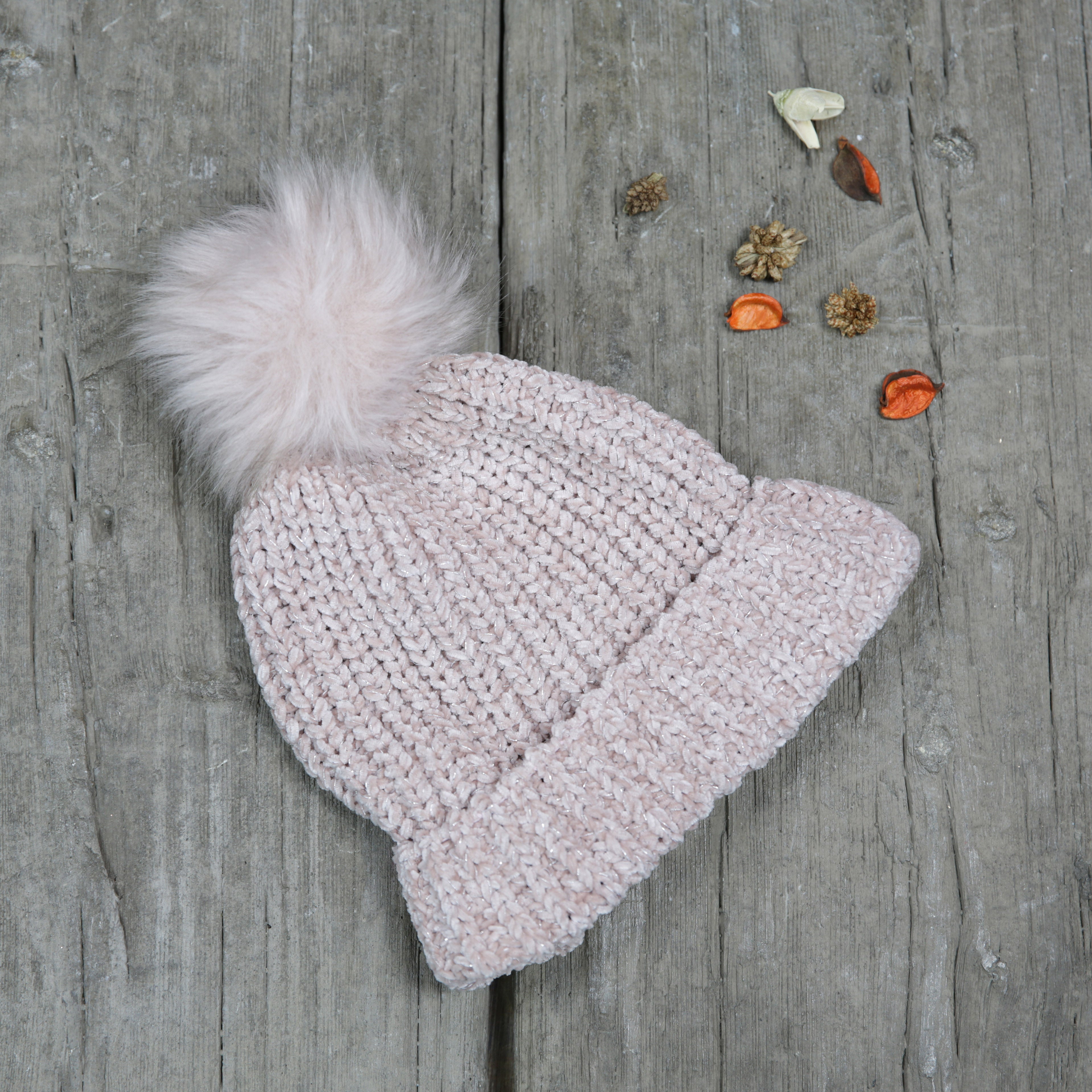 Soft Chenille Pom Pom Hat