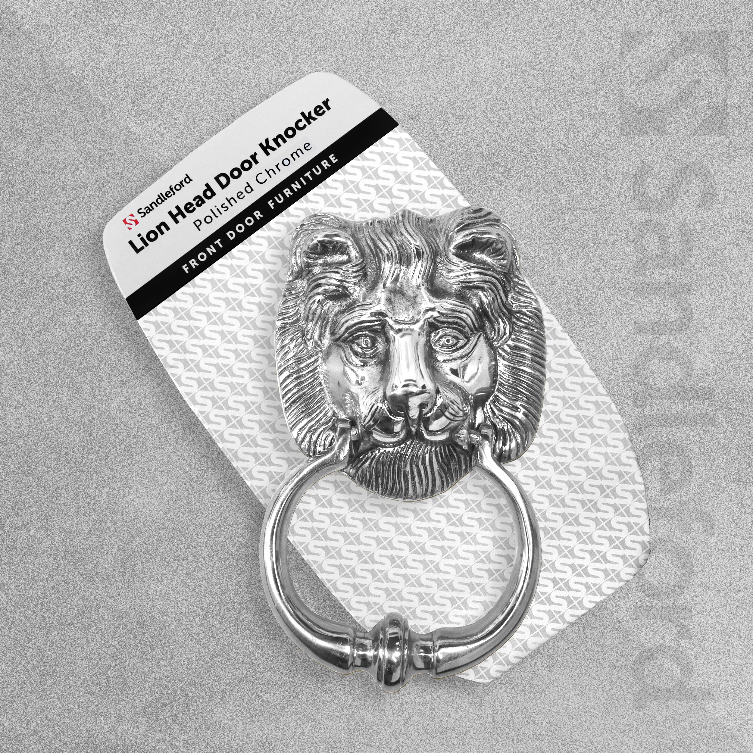 Sandleford - Lion Head Polished Chrome Door Knocker