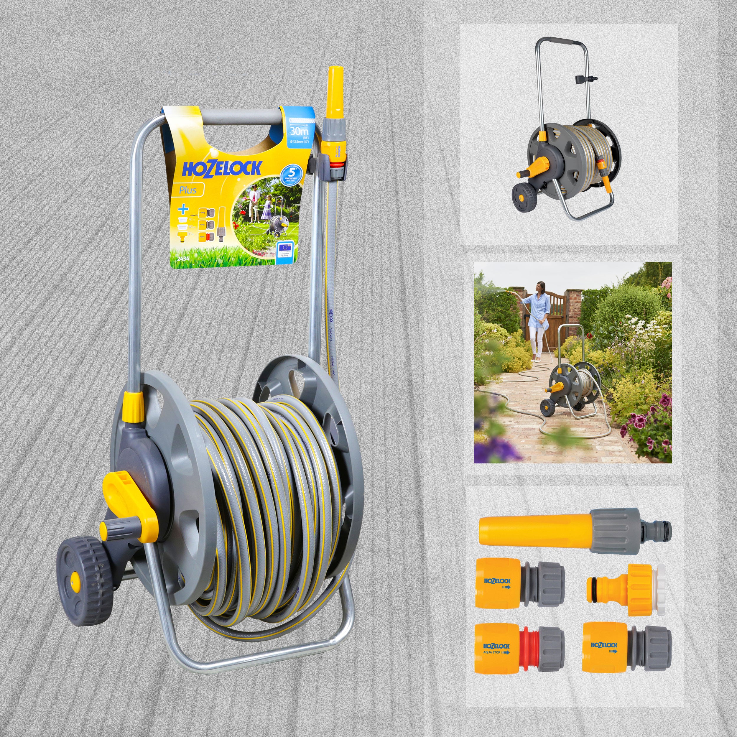 Hozelock 2434 Assembled Hose Cart with 30m Hose