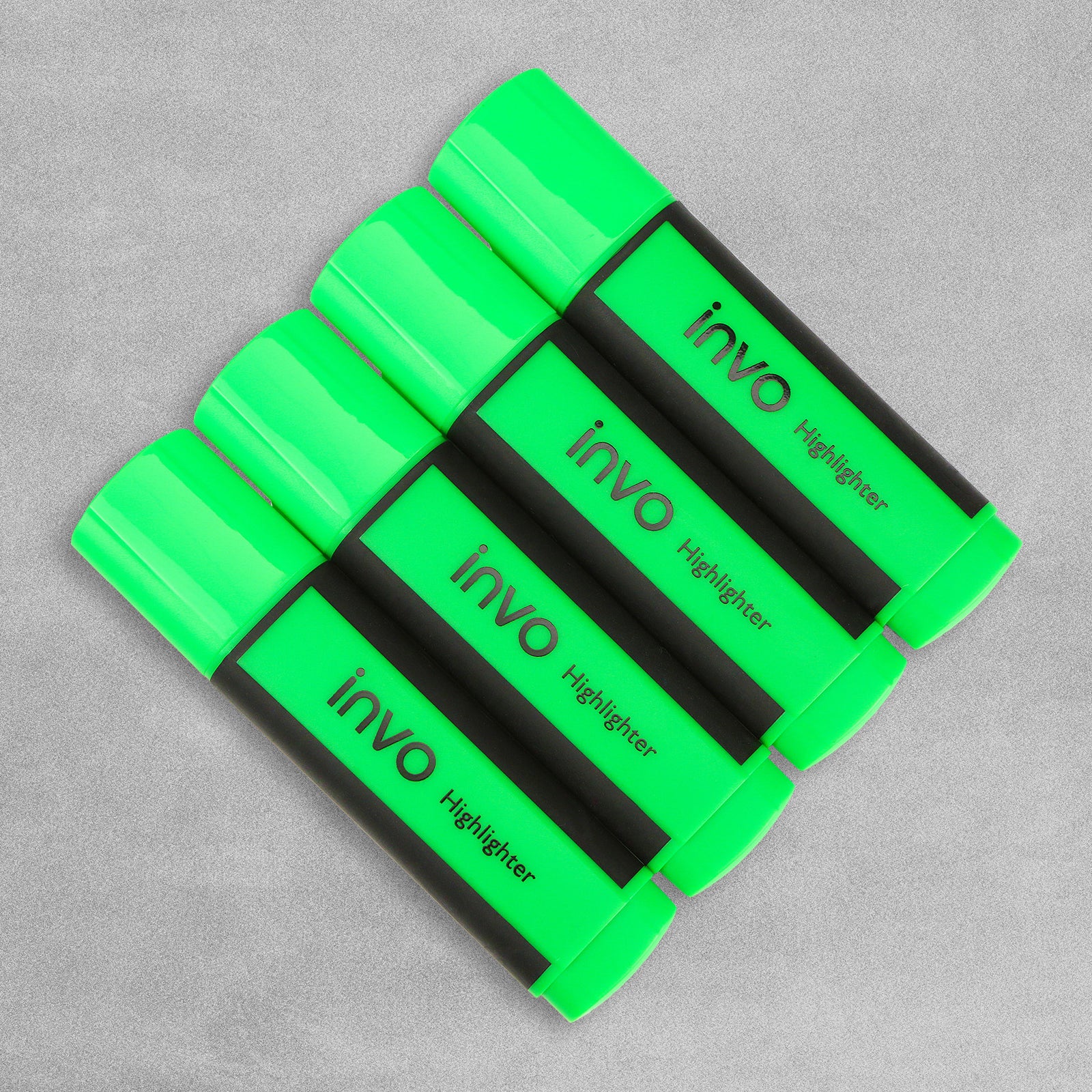 INVO Chisel Tip Highlighters Green Ink - Pack of 4