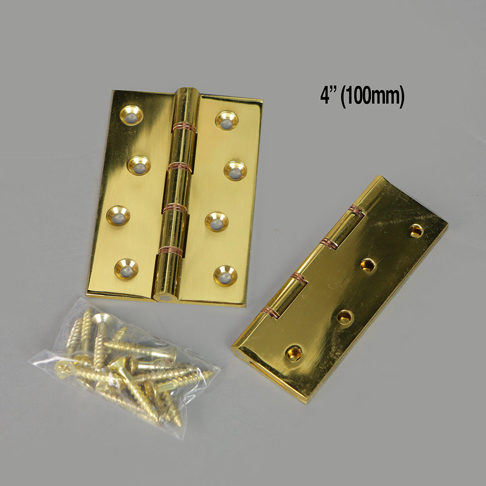 10x Double Phosphor Bronze Washered Butt Hinge 100mm (4") - With Screws