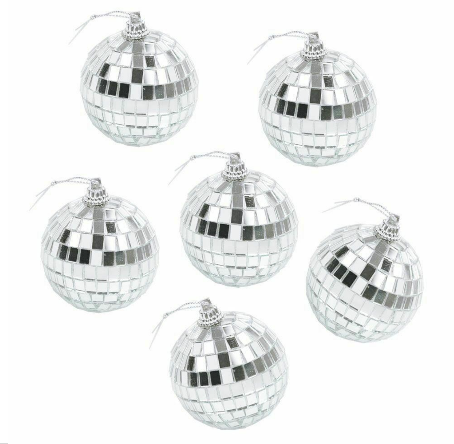 Mirror Ball Disco Bauble - Set of 6