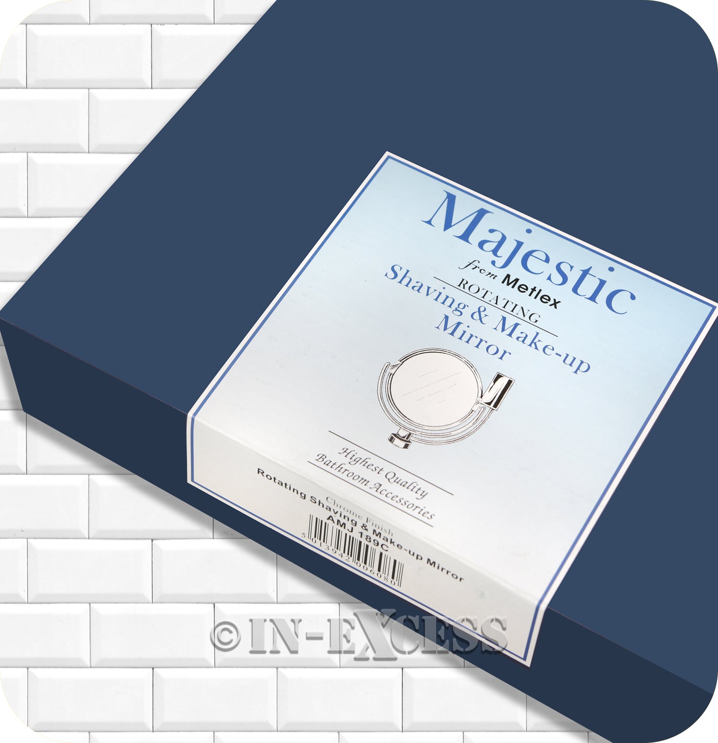 Metlex Majestic Bathroom Accessories Shaving & Make-up Beauty Swivel Mirror - Chrome Finish