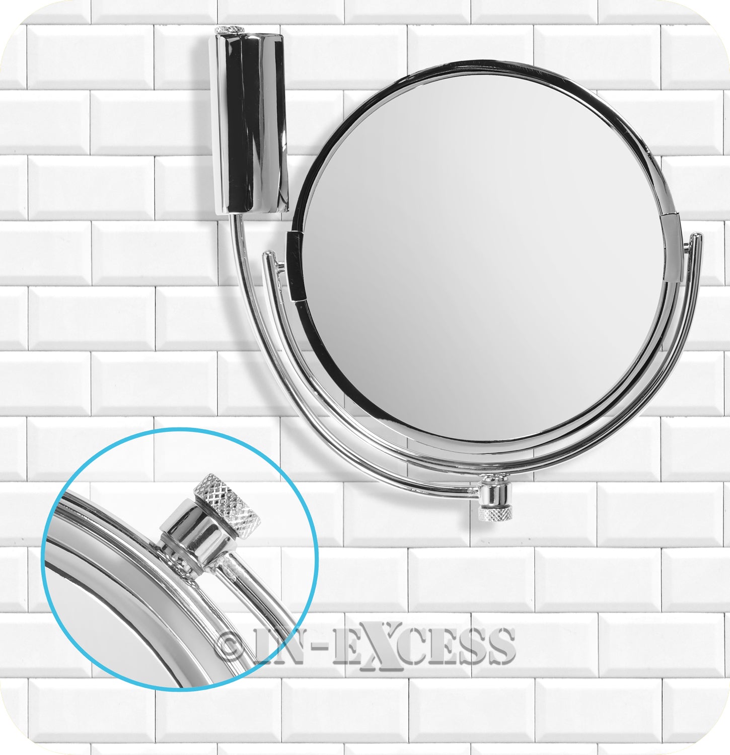 Metlex Majestic Bathroom Accessories Shaving & Make-up Beauty Swivel Mirror - Chrome Finish