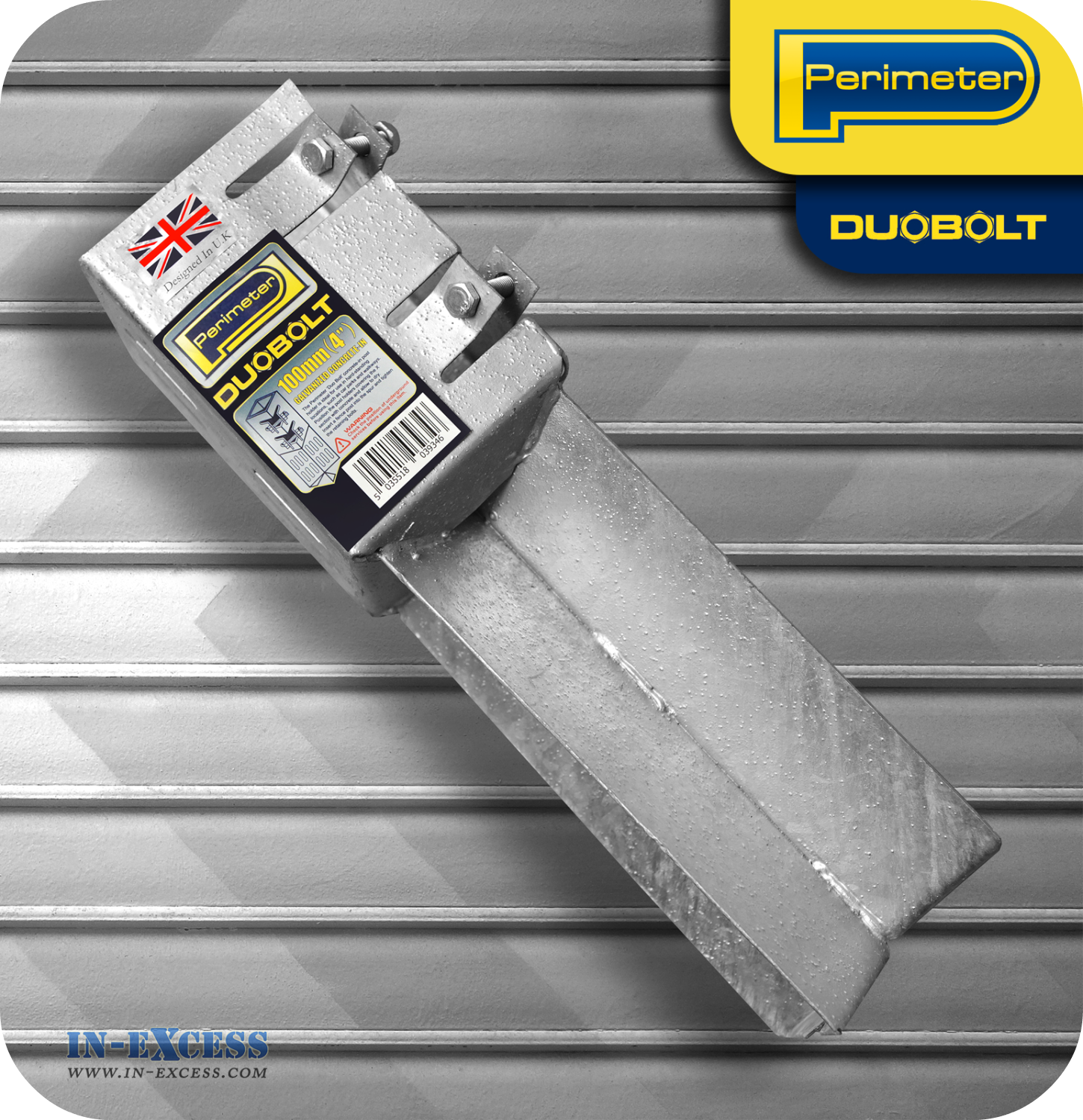 Perimeter DuoBolt Galvanised Concrete-In Fence Support -  100mm (4")