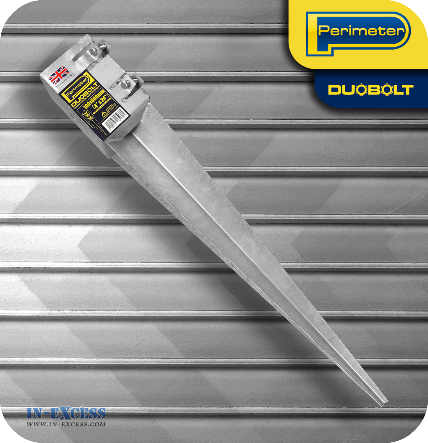 Perimeter DuoBolt Galvanised Ground Spike Fence Support -  100mm (4")