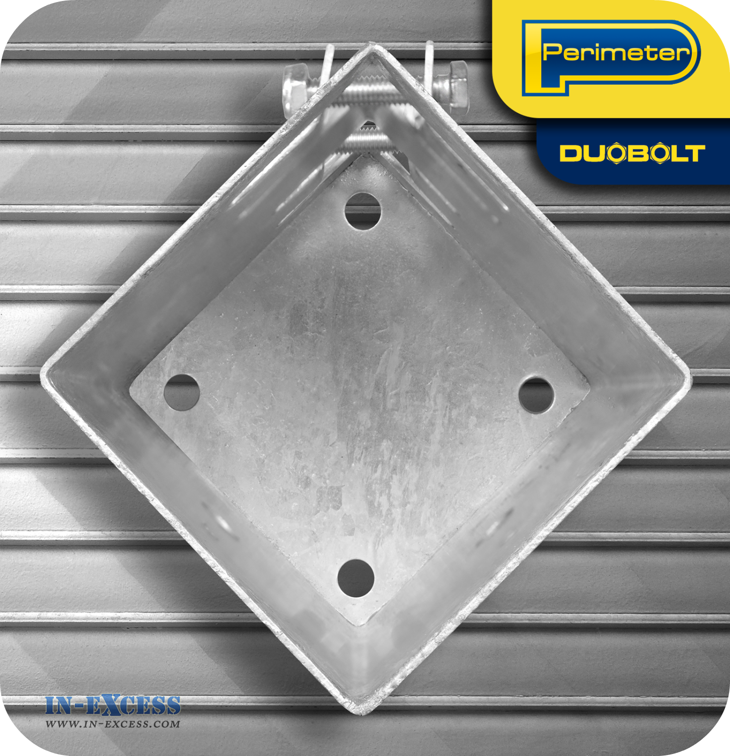 Perimeter DuoBolt Galvanised Bolt Down Fence Support -  75mm (3")