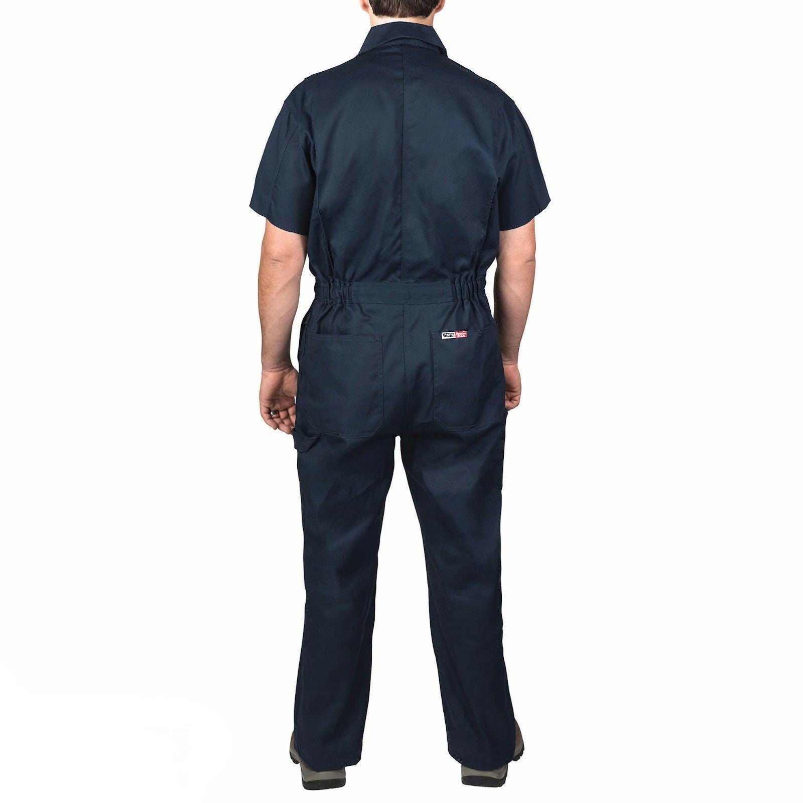 Walls Short Sleeved Twill Summer Overalls - Navy